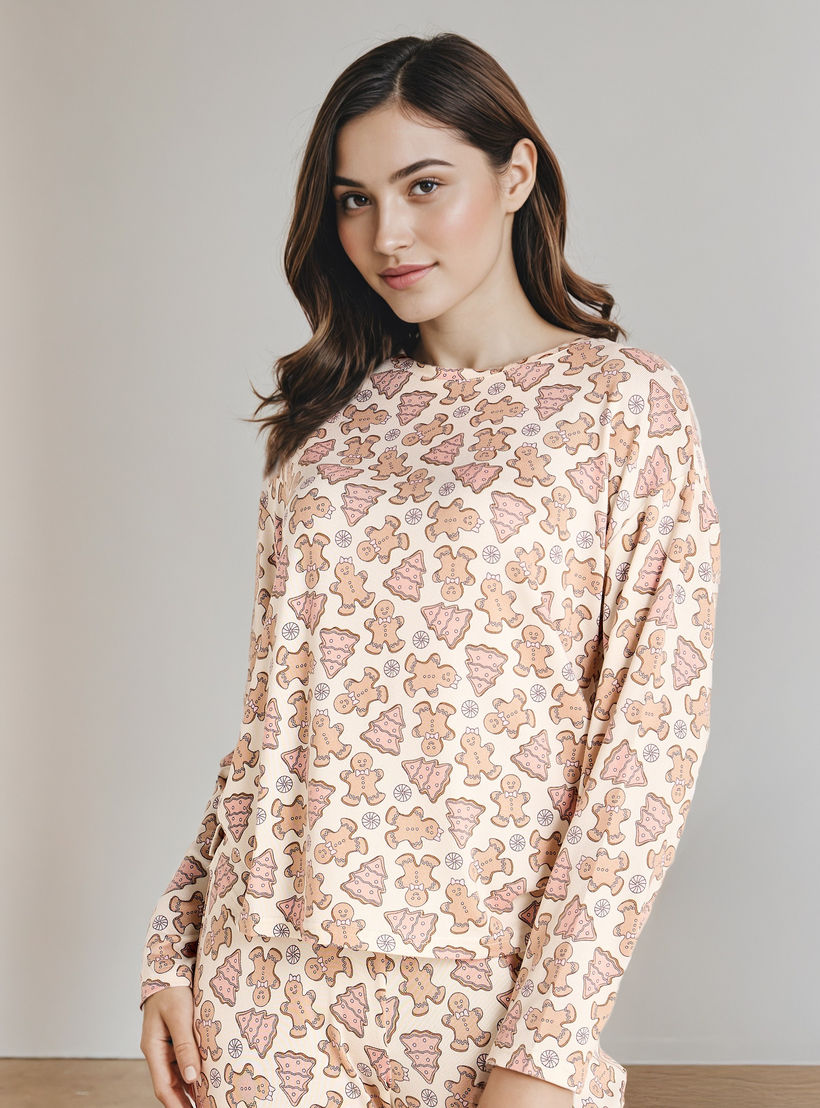 Pyjama Set T-shirt & Trousers-women-clothing-nightwear-pyjamas-longsets-image-2
