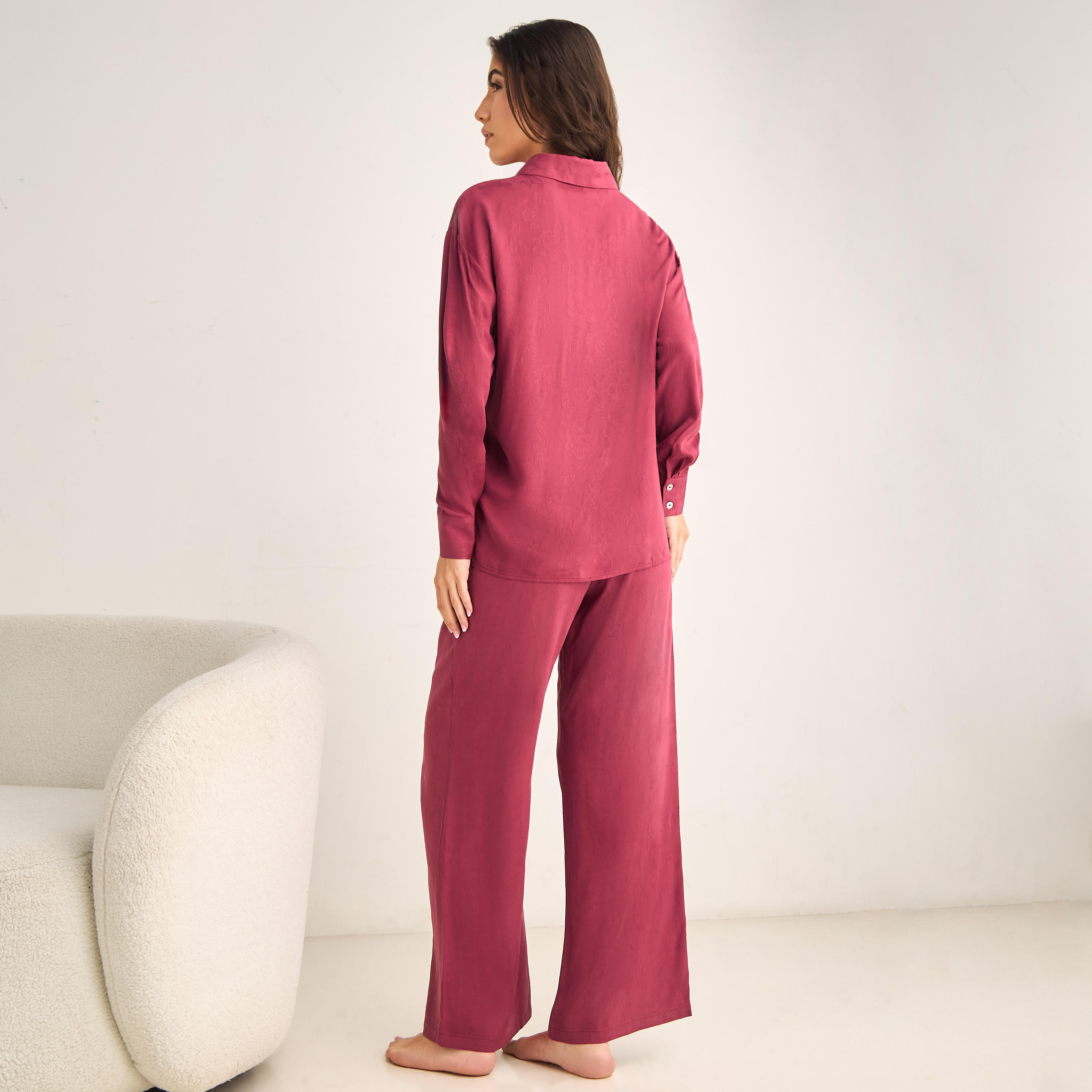 Pyjama Set Shirt Style & Trousers Viscose-women-clothing-nightwear-pyjamas-longsets-image-3