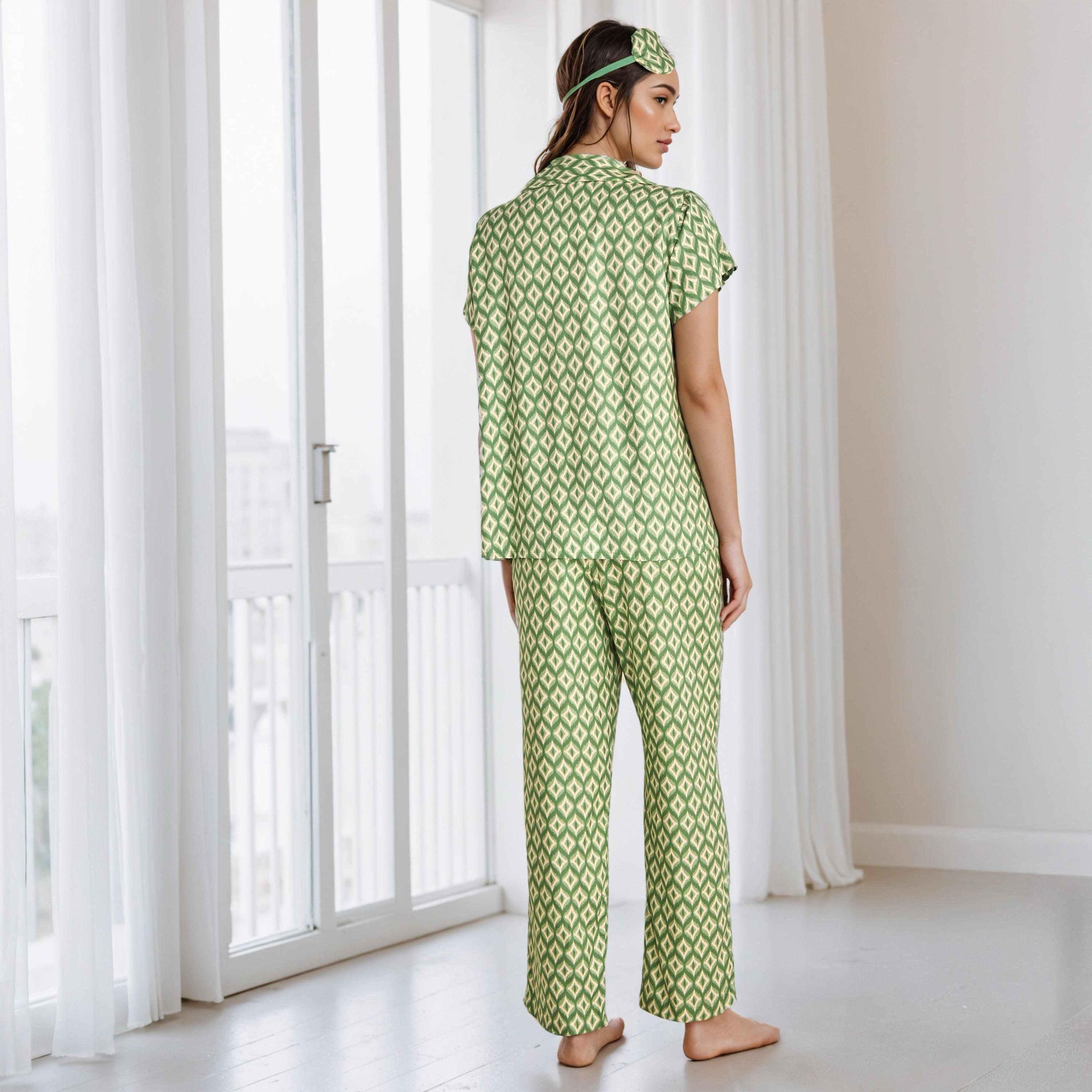 Geometric Print Pyjama Set with Eye Mask-women-clothing-nightwear-pyjamas-longsets-image-3