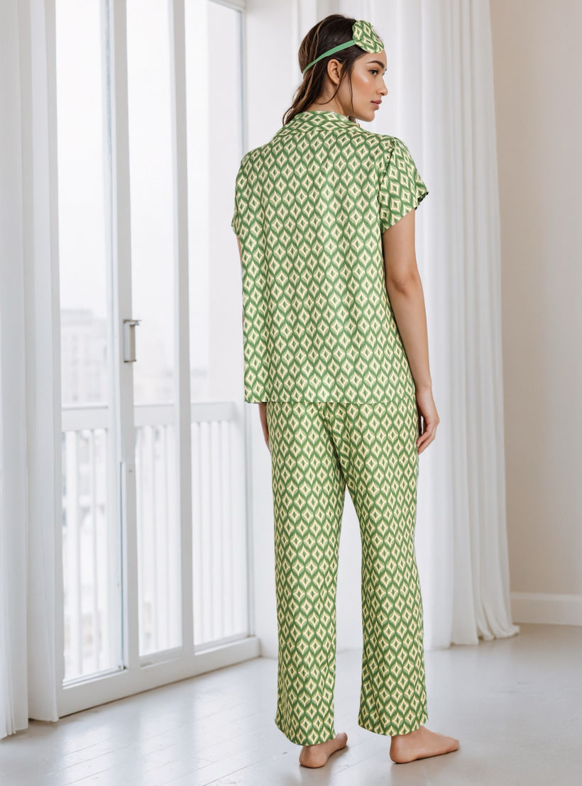 Geometric Print Pyjama Set with Eye Mask-women-clothing-nightwear-pyjamas-longsets-image-3