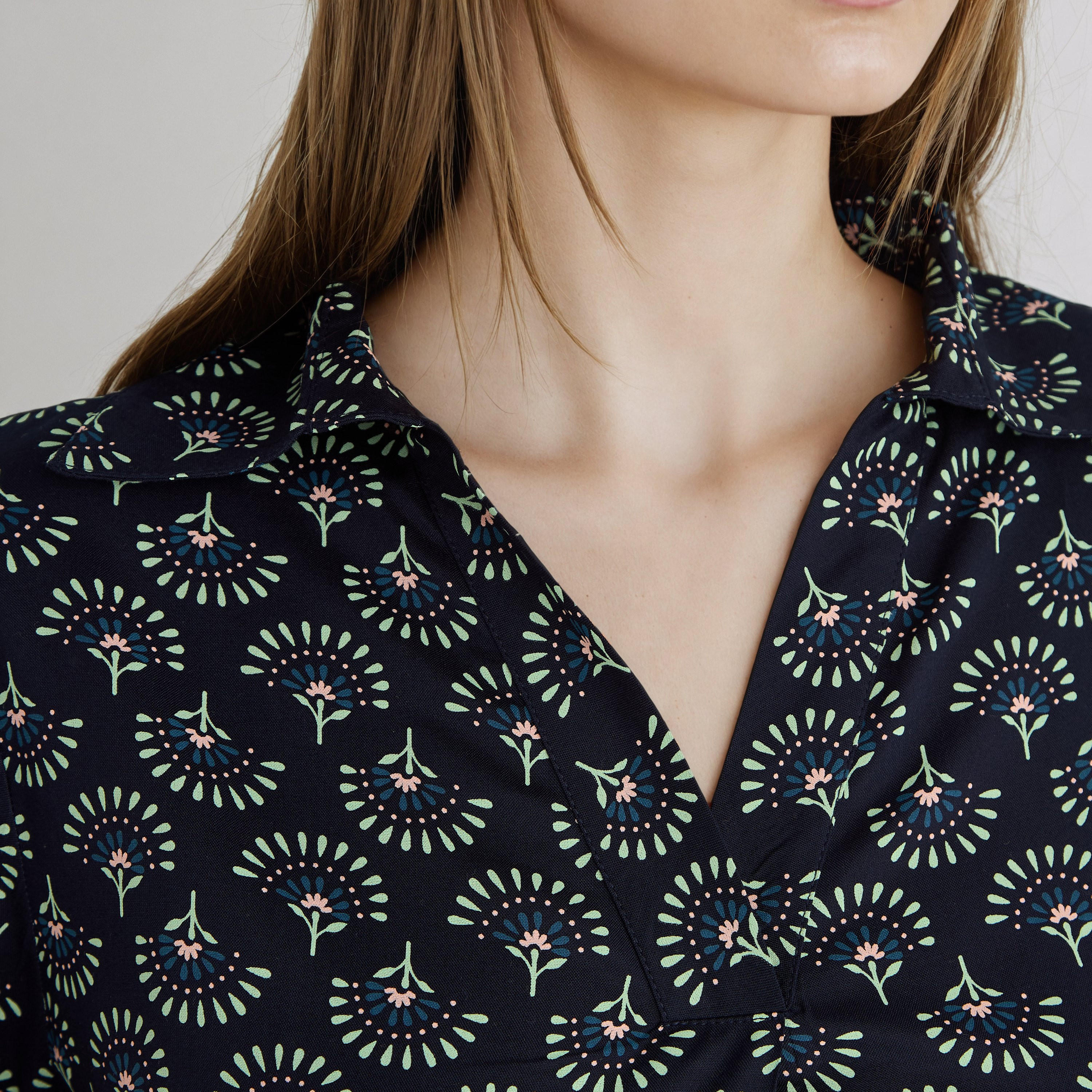 طقم بيجاما بطبعات مع قناع عين-women-clothing-nightwear-pyjamas-longsets-image-1