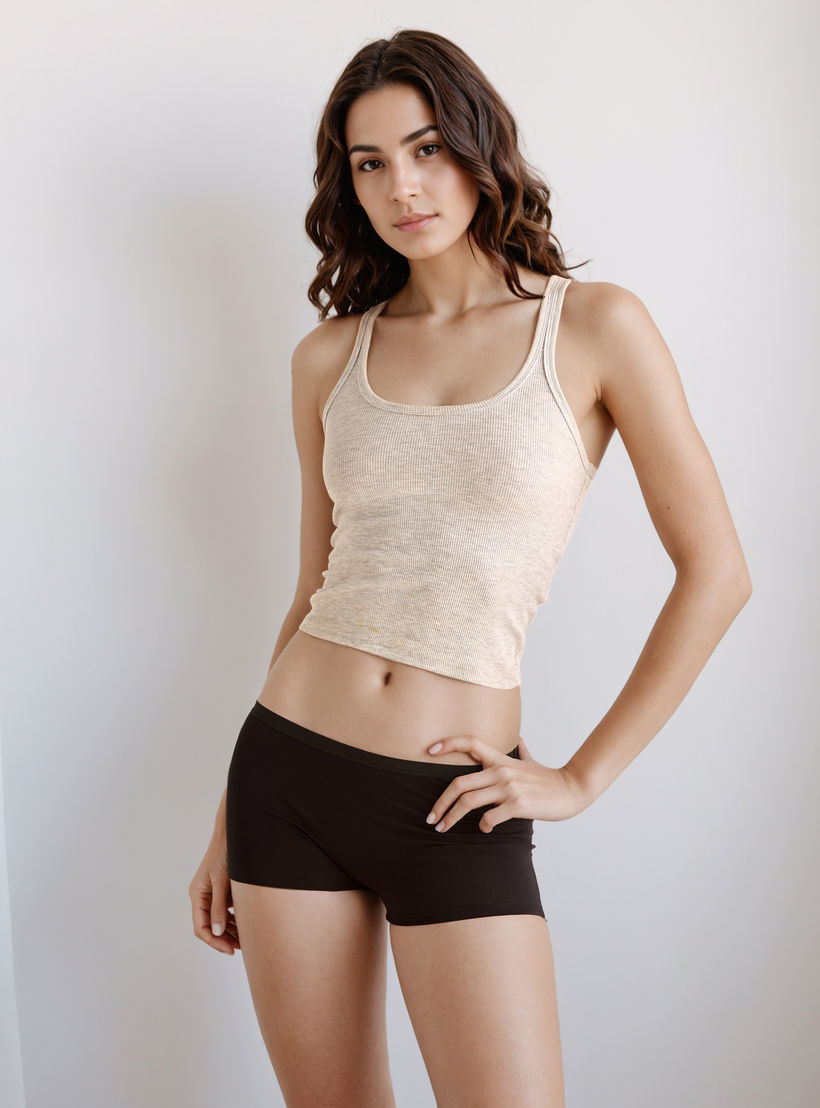 Boyshort Briefs with Elasticated Waist - Pack of 5-women-clothing-lingerie-panties-image-4