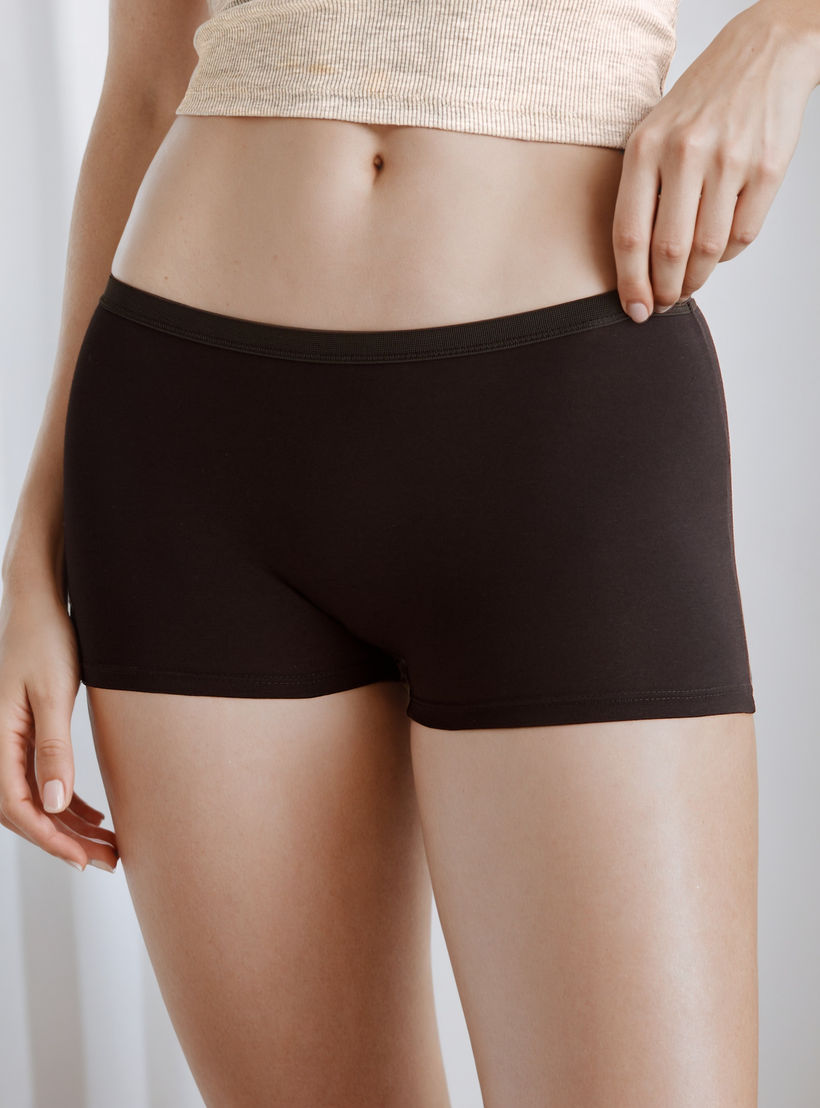 Boyshort Briefs with Elasticated Waist - Pack of 5-women-clothing-lingerie-panties-image-5