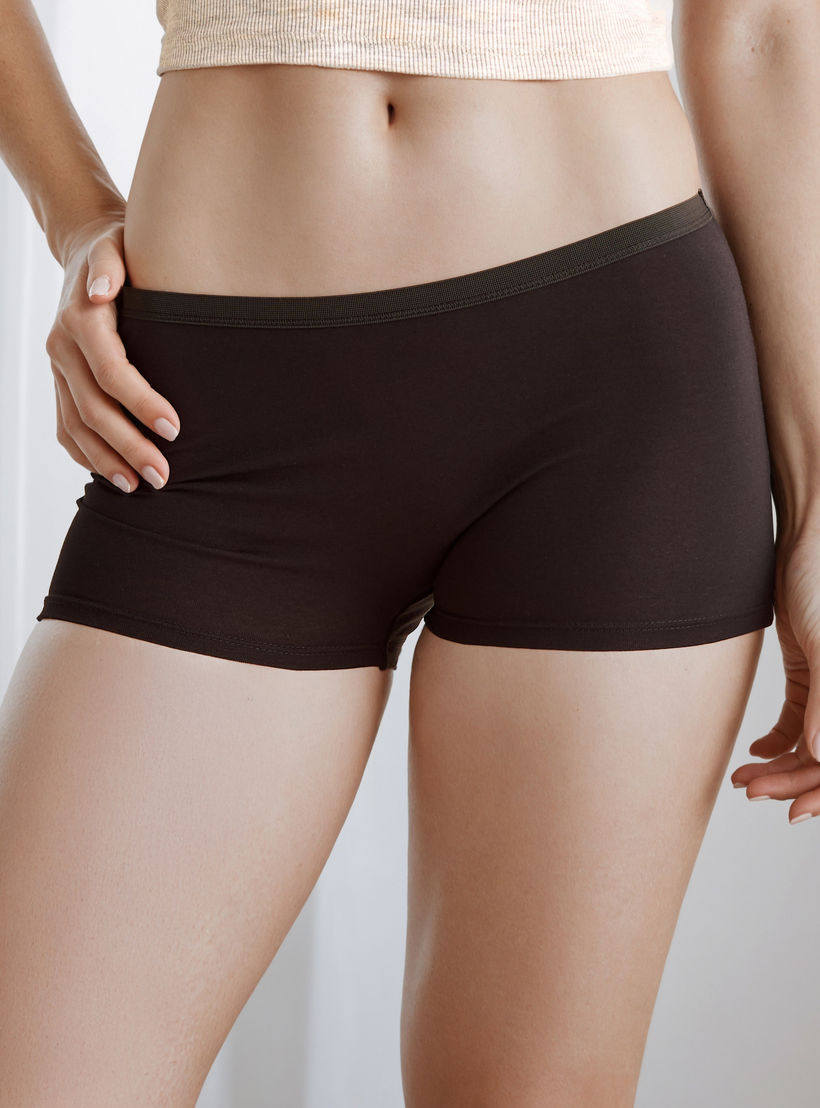 Boyshort Briefs with Elasticated Waist - Pack of 5-women-clothing-lingerie-panties-image-6