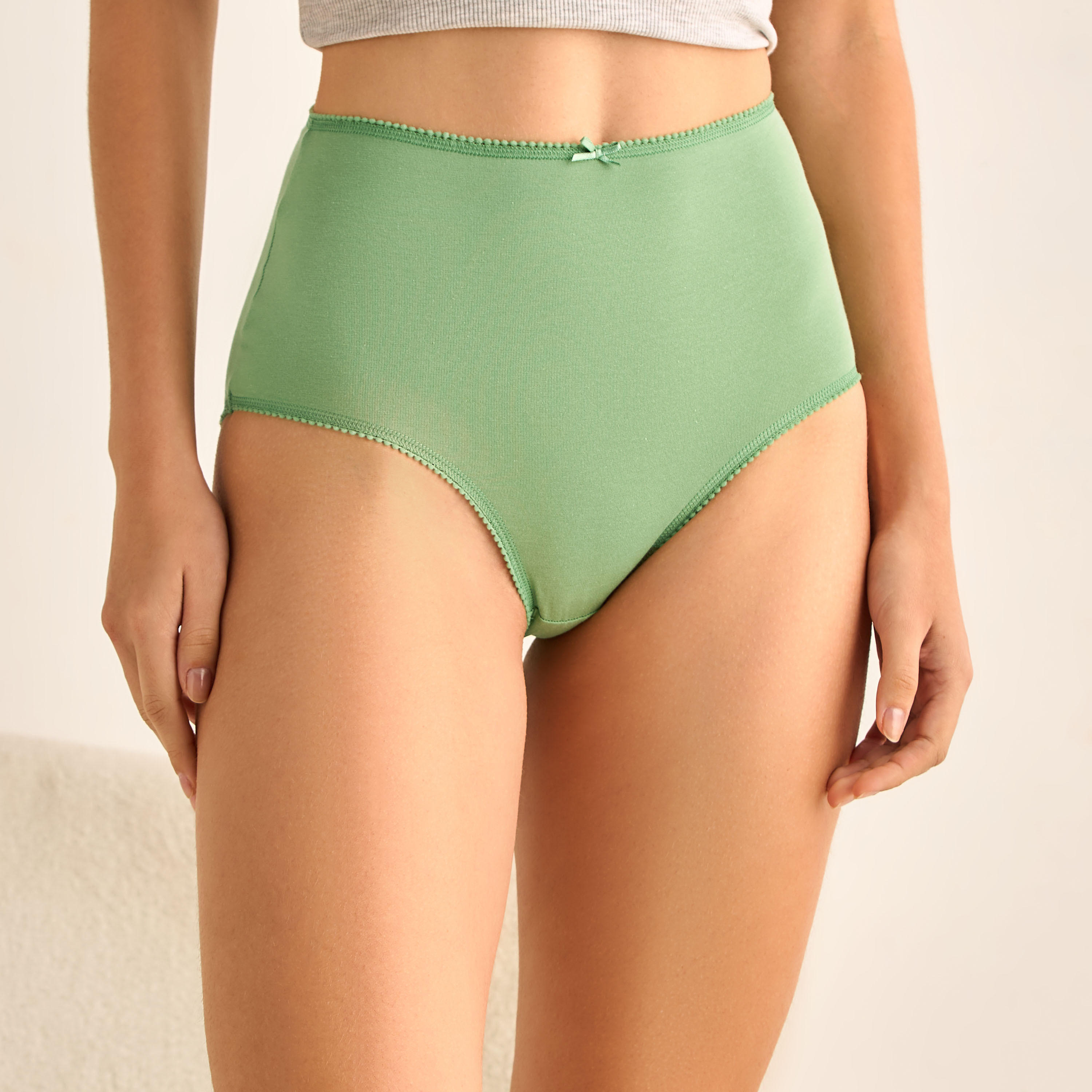 Full Brief High Waist with Lace Trim - Pack of 5-women-clothing-lingerie-panties-image-3
