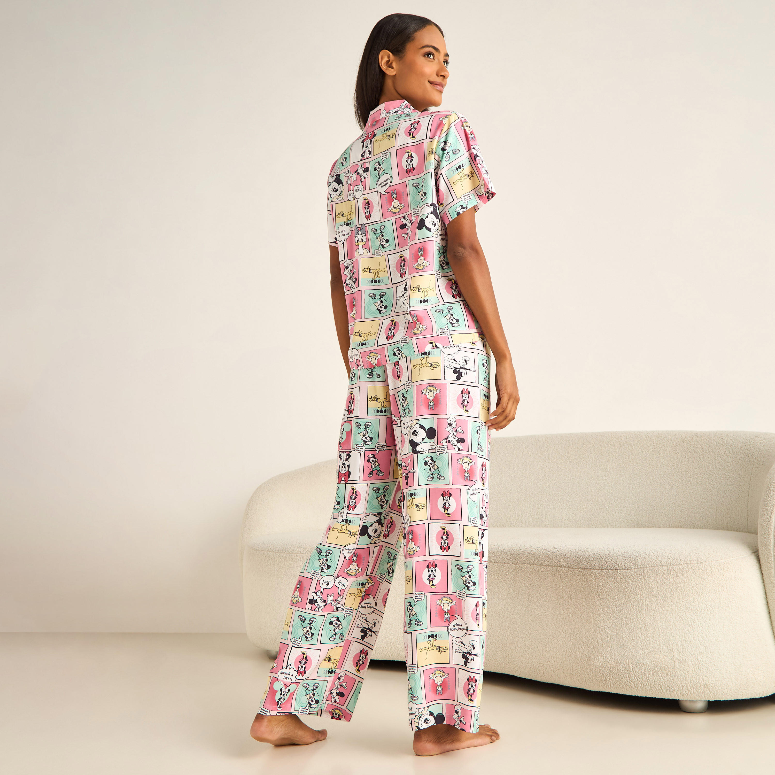 Pyjama Set Button-Down Shirt & Trousers Viscose-women-clothing-nightwear-pyjamas-longsets-image-3