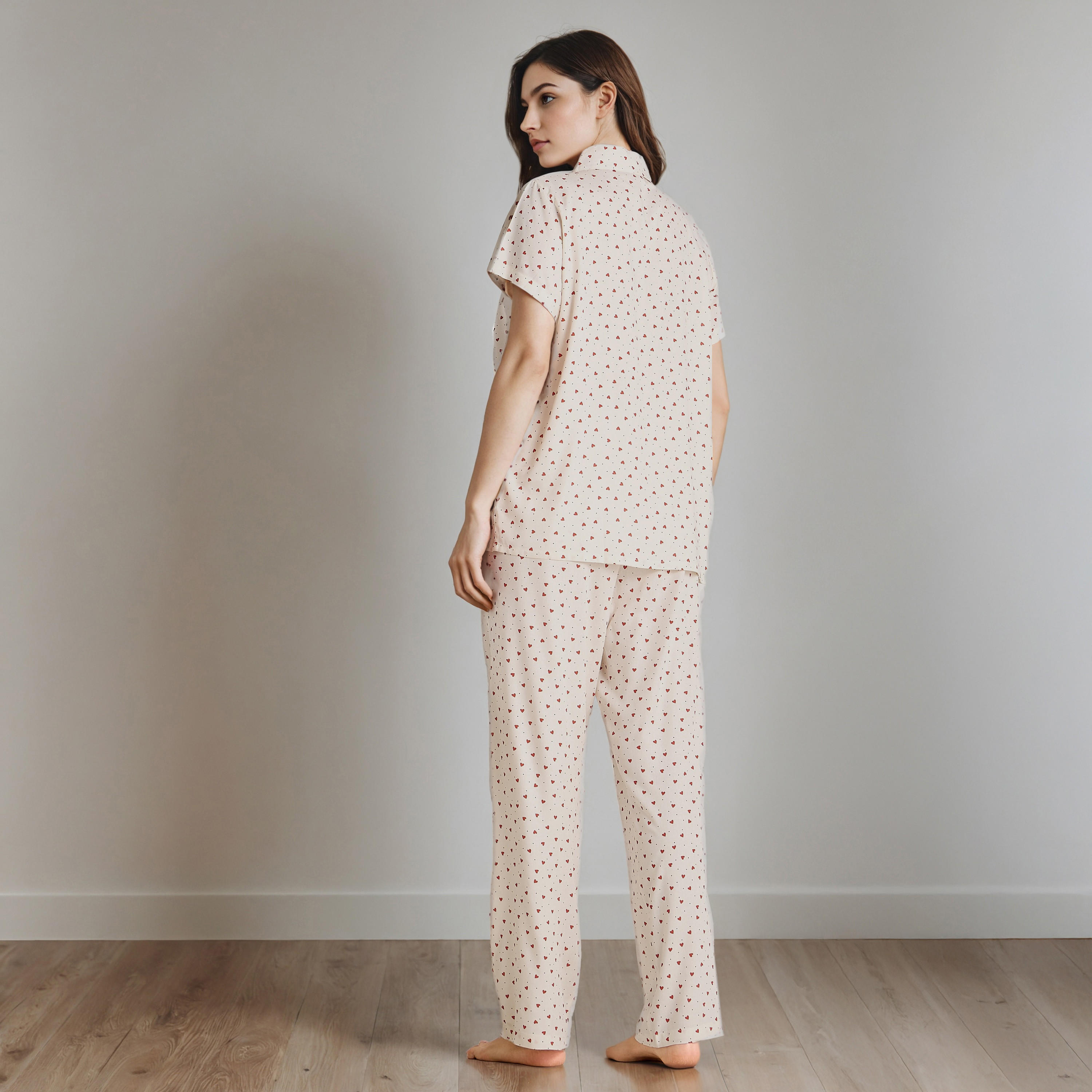 Pyjama Set Button-Down Shirt & Trousers Viscose-women-clothing-nightwear-pyjamas-longsets-image-4