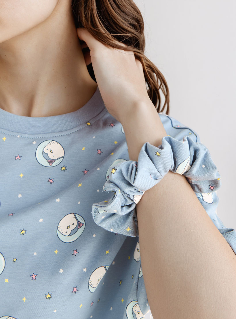 فستان قطن بأكمام قصيرة وطبعات - طقم من قطعتين-women-clothing-nightwear-nighties-image-3