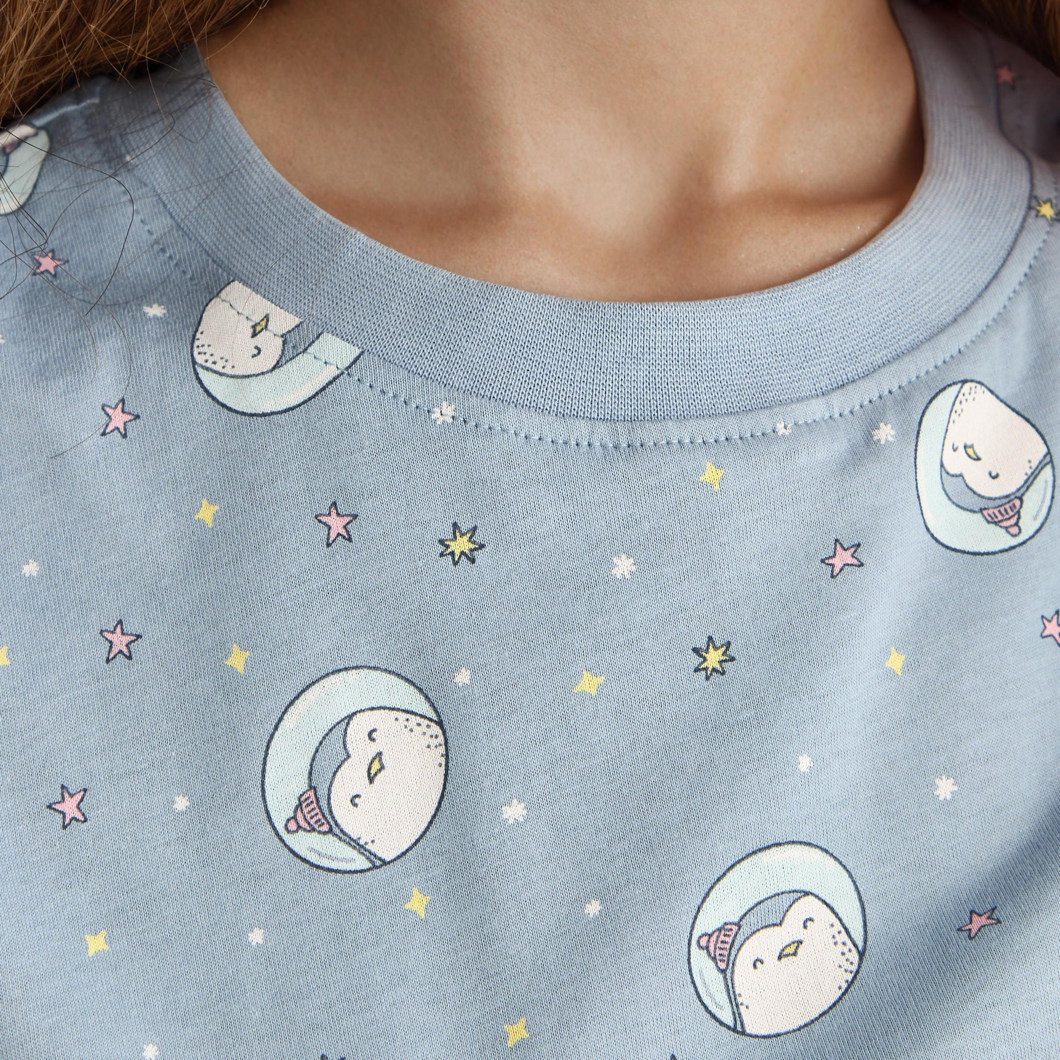 فستان قطن بأكمام قصيرة وطبعات - طقم من قطعتين-women-clothing-nightwear-nighties-image-4