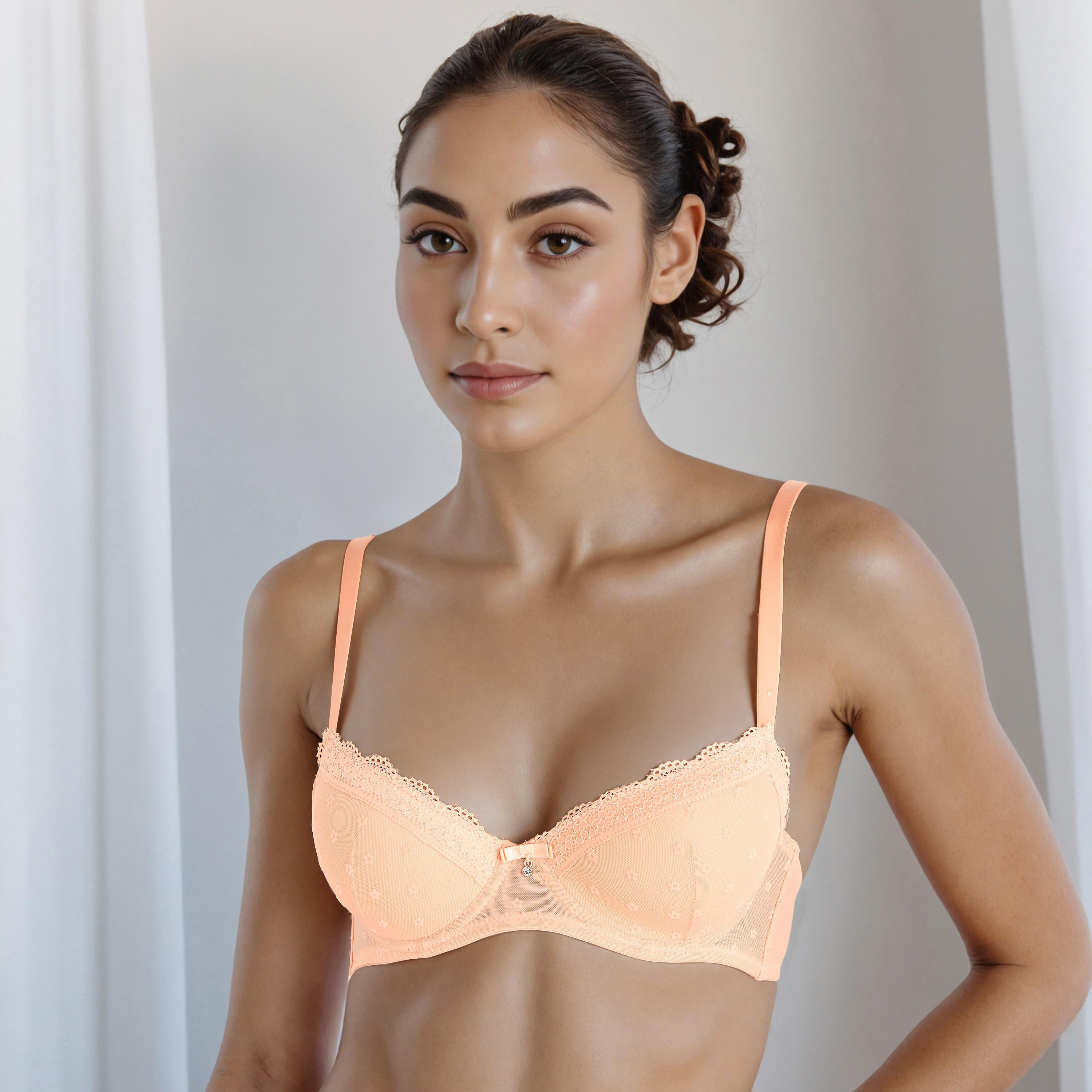 Padded Balconette Bra Medium Coverage Wired-women-clothing-lingerie-bras-image-1
