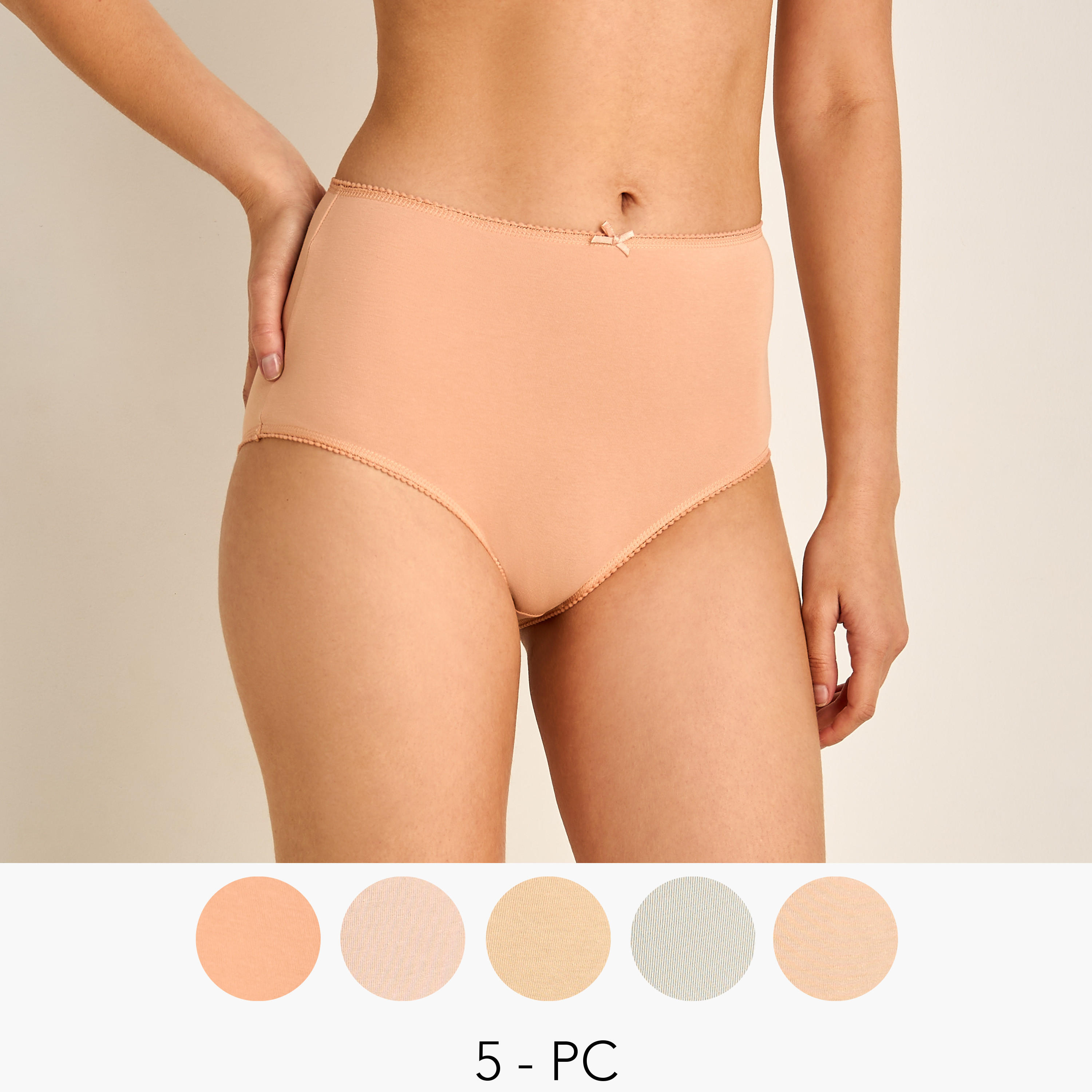 Set of 5 - Full Briefs High Waist-women-clothing-lingerie-panties-image-1
