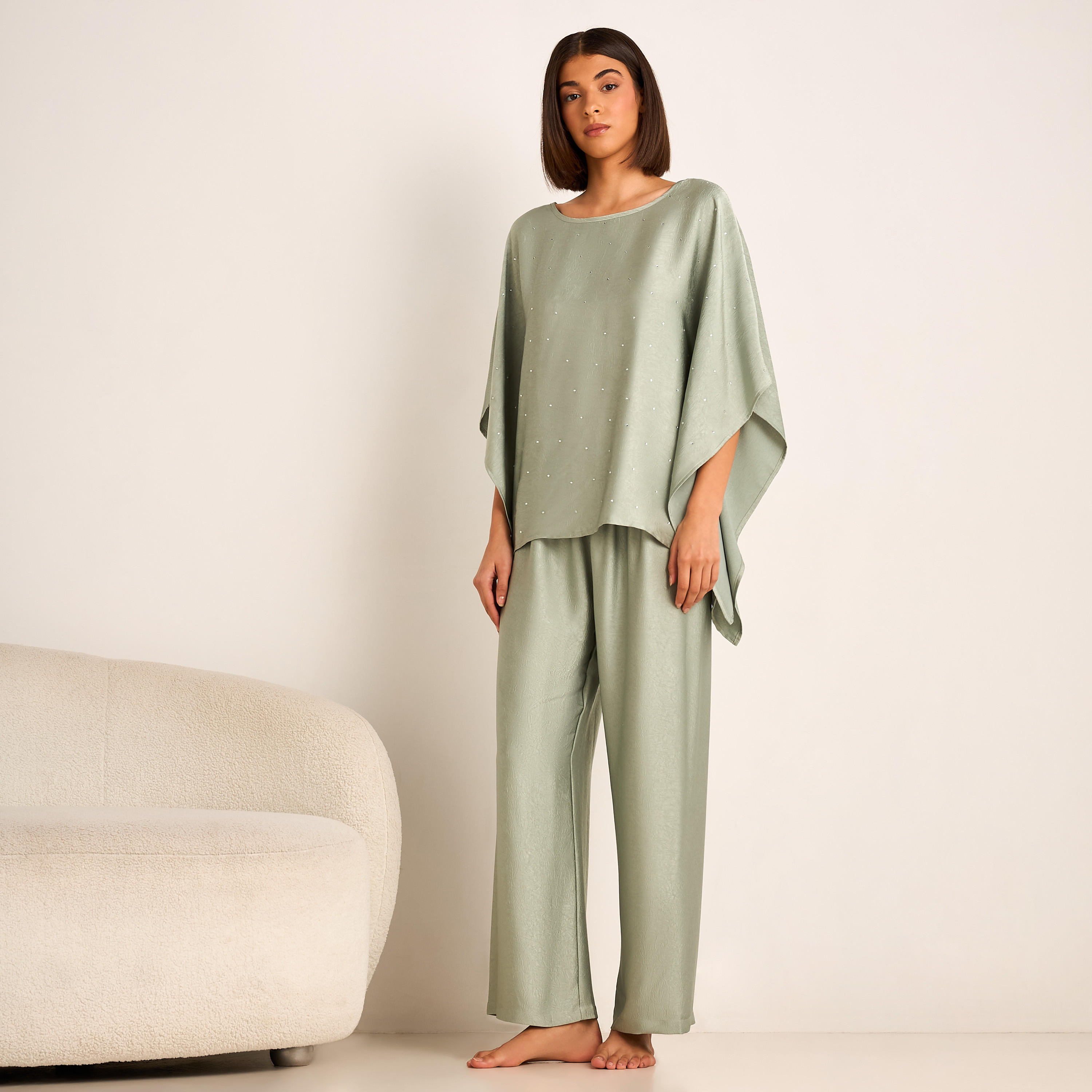 طقم بيجاما بنطلون وبلوزة قفطان-women-clothing-nightwear-pyjamas-longsets-image-1