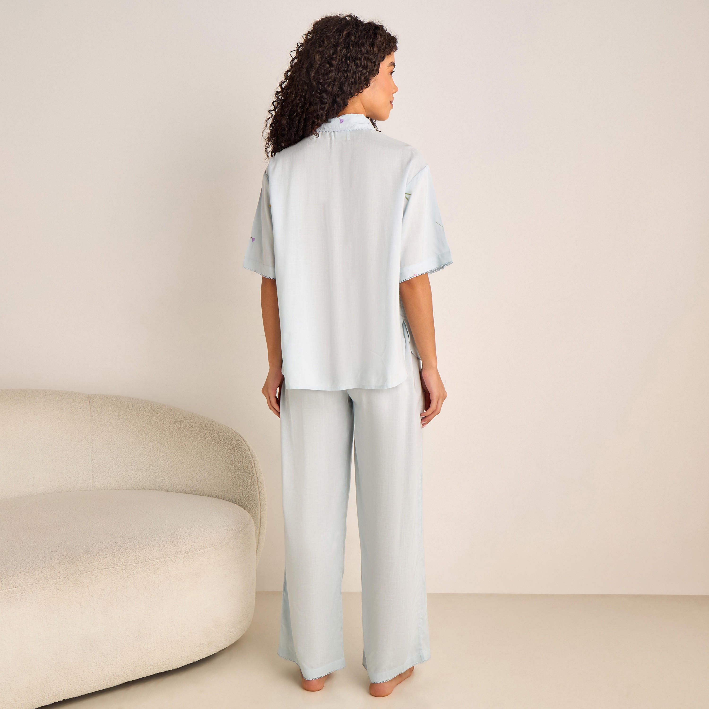 Pyjama Set Button-Down Shirt & Trousers-women-clothing-nightwear-pyjamas-longsets-image-5