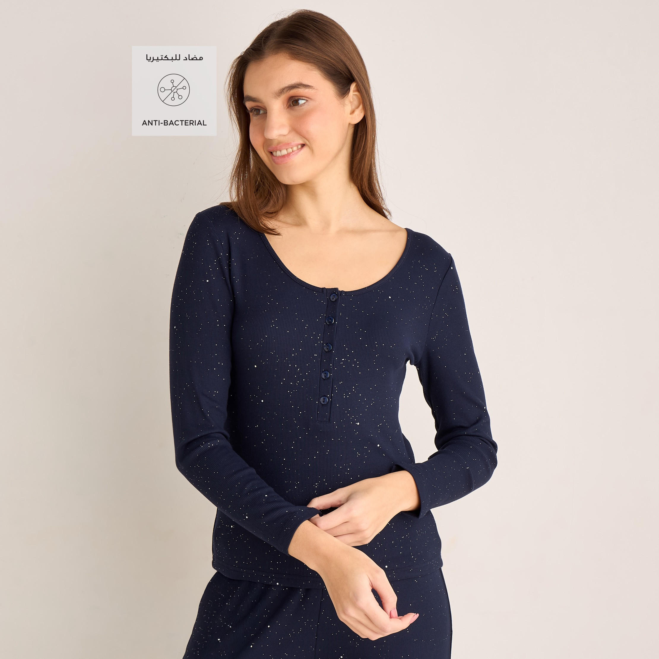 طقم بيجاما تيشيرت وبنطلون-women-clothing-nightwear-pyjamas-longsets-image-5