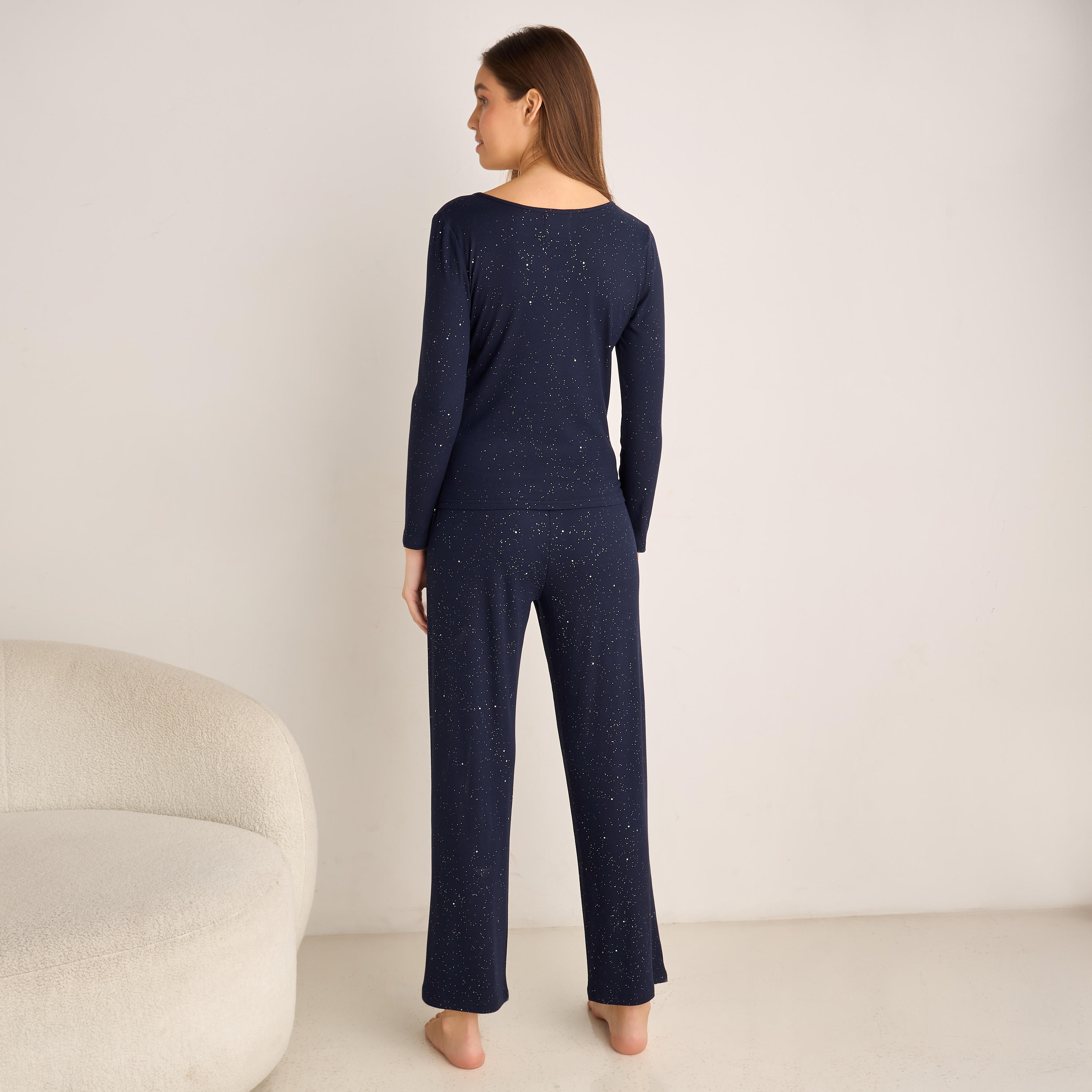 Pyjama Set Button-Down T-shirt and Pants-women-clothing-nightwear-pyjamas-longsets-image-4
