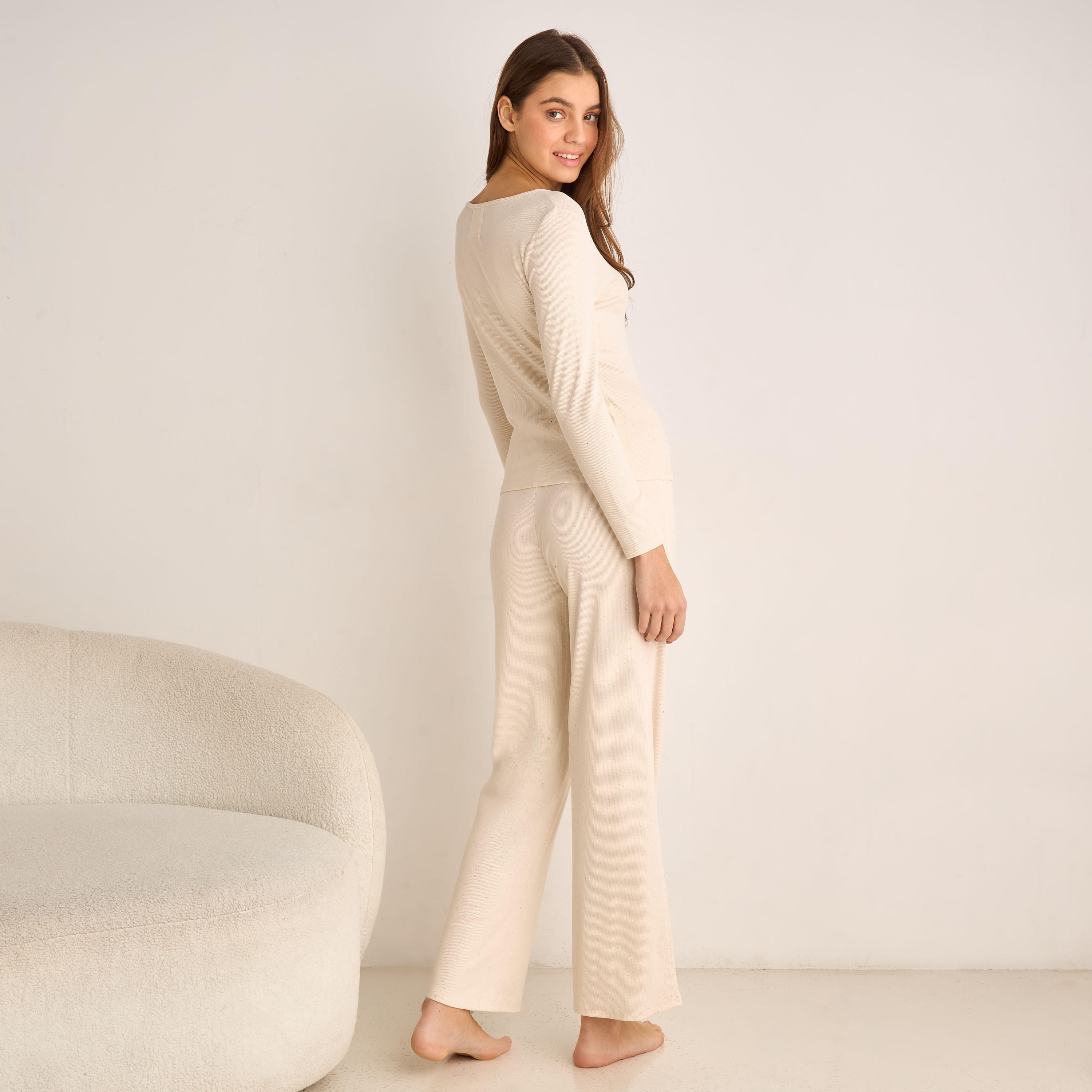 Pyjama Set Button-Down T-shirt and Pants-women-clothing-nightwear-pyjamas-longsets-image-4