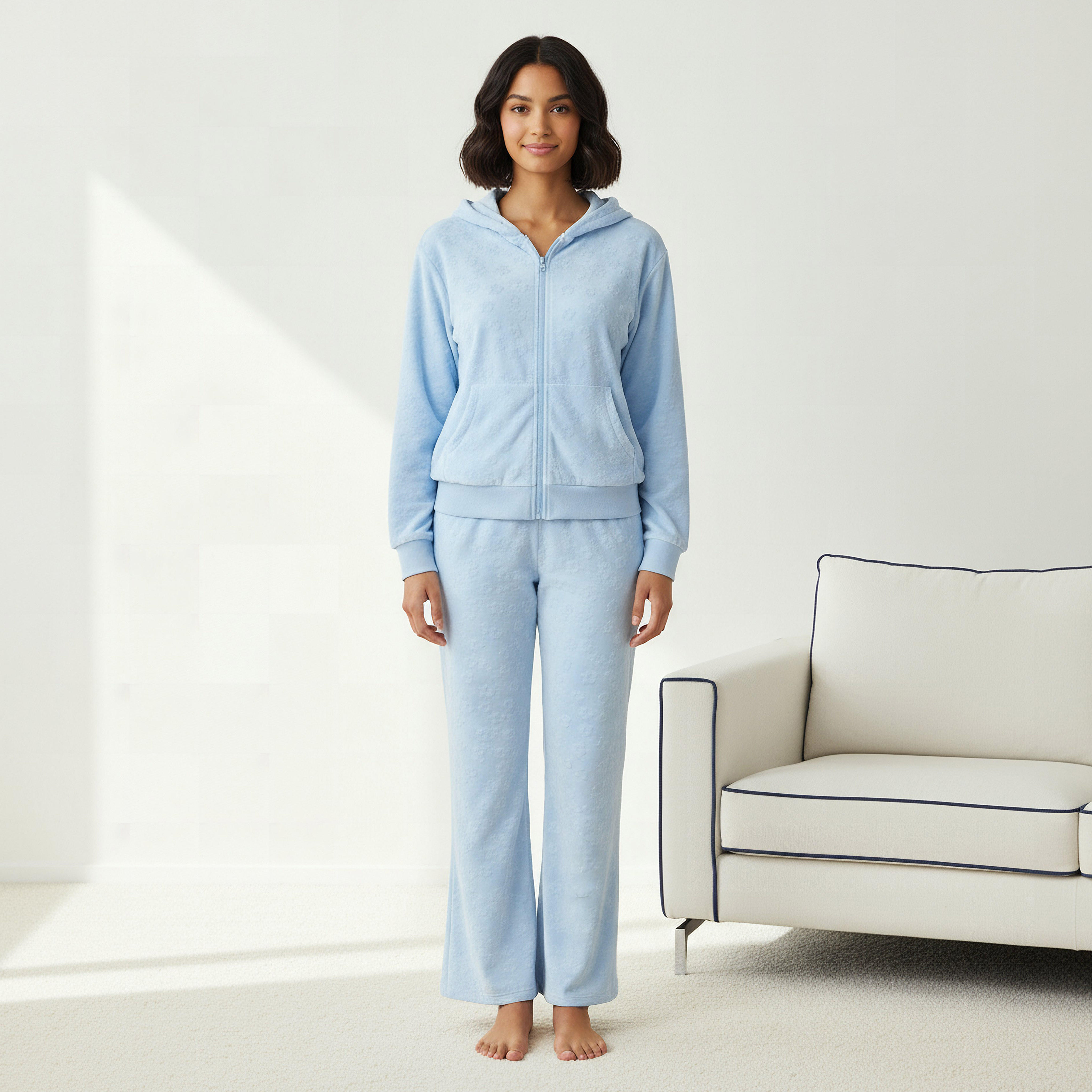 Pyjama Set Hooded Jacket & Trousers-women-clothing-nightwear-pyjamas-longsets-image-1