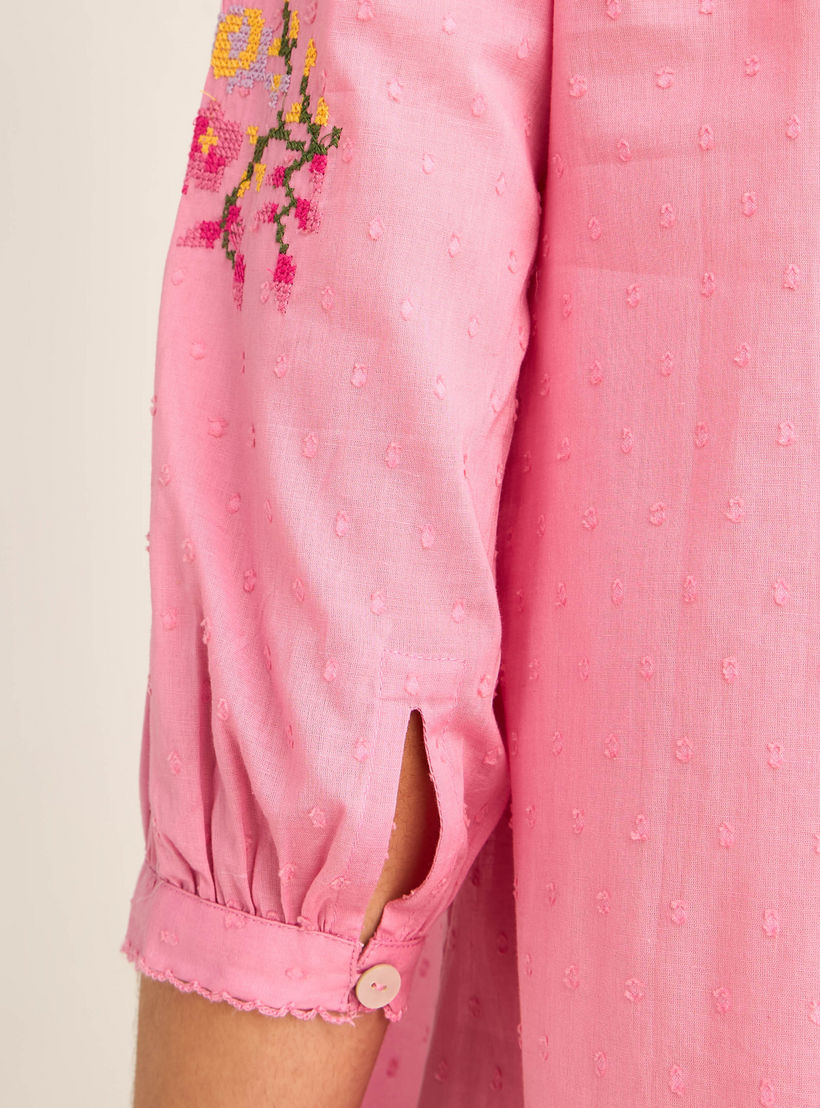 قميص نوم مطرز بأكمام 3/4-women-clothing-nightwear-nighties-image-3