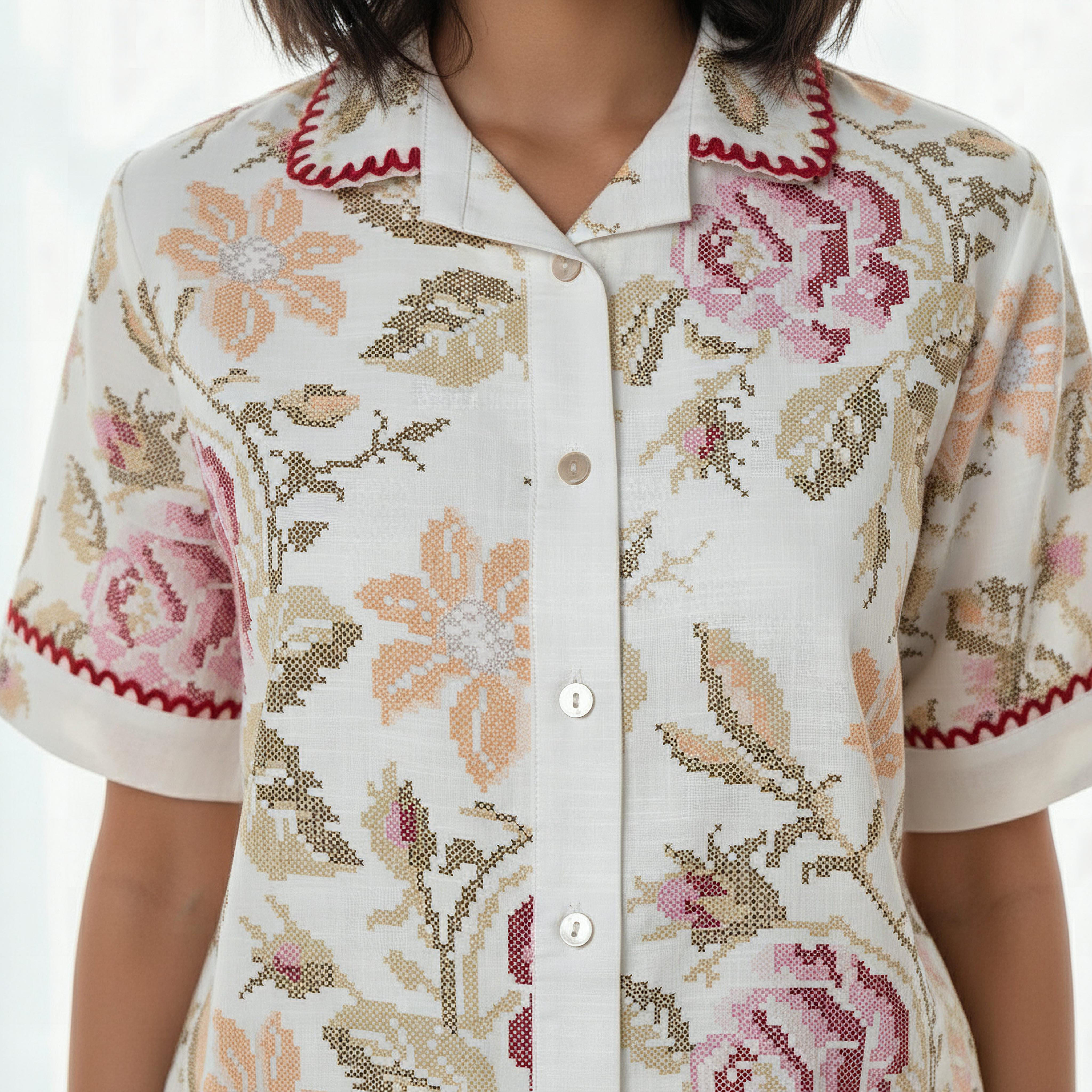 طقم بيجاما قطن بنطلون وقميص-women-clothing-nightwear-pyjamas-longsets-image-5