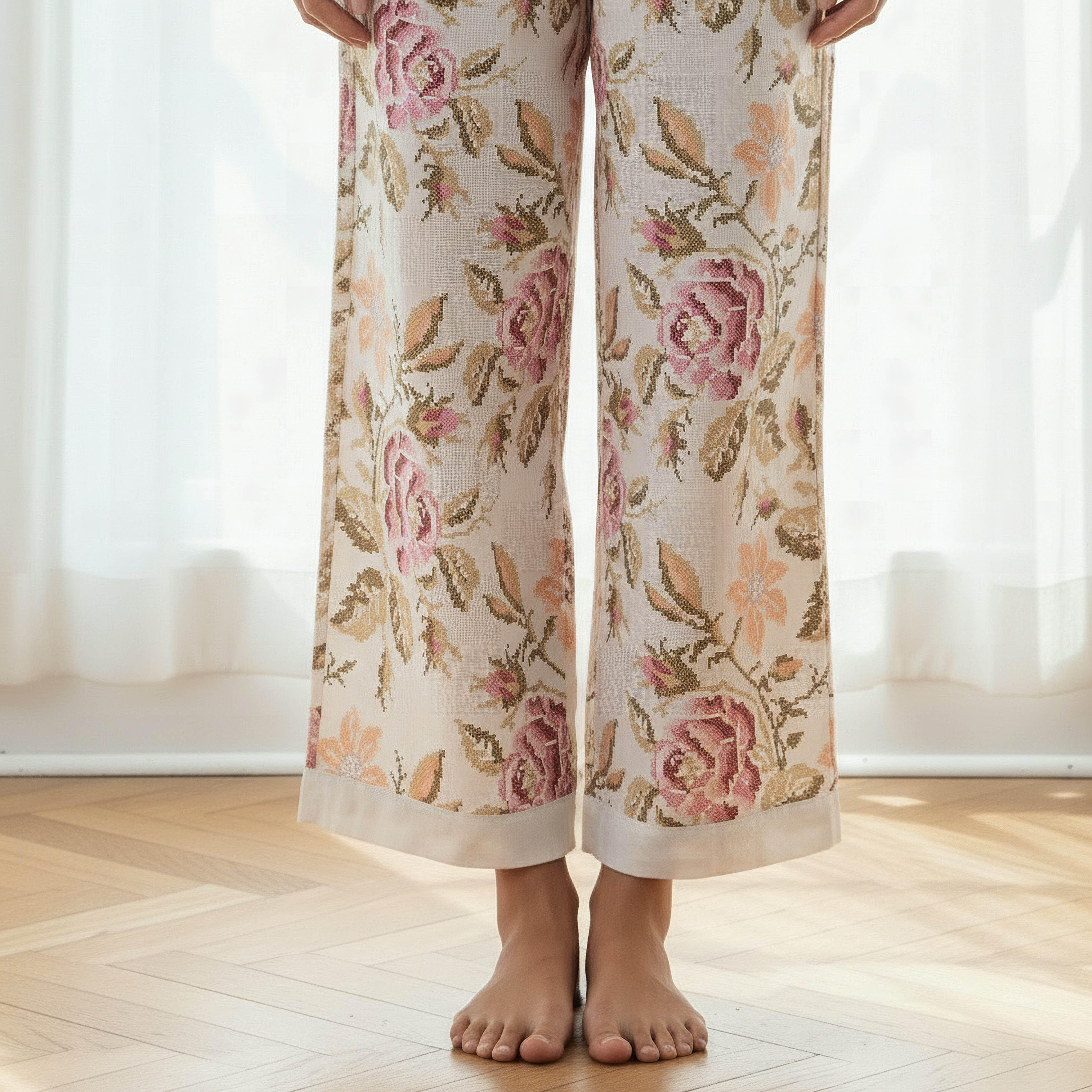 طقم بيجاما قطن بنطلون وقميص-women-clothing-nightwear-pyjamas-longsets-image-6