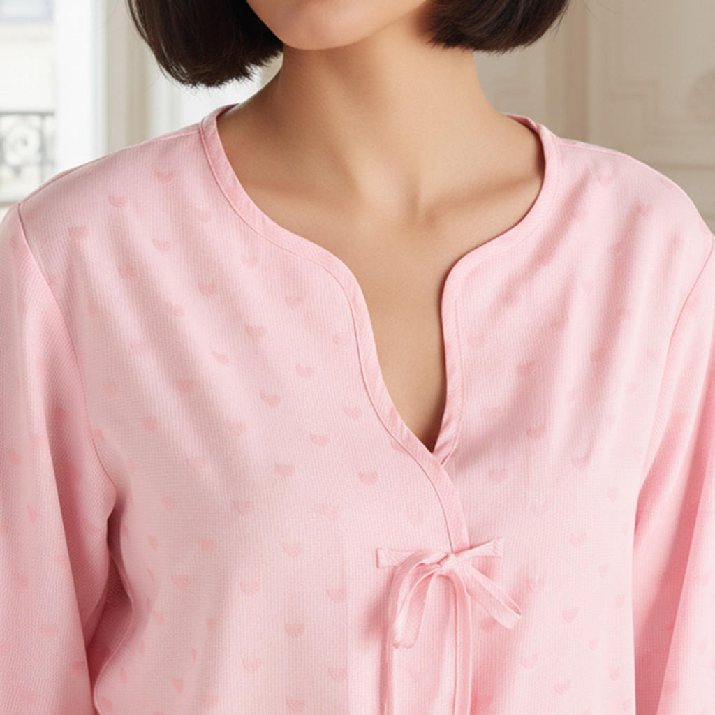 Pyjama Set Bow Accent Top & Trousers-women-clothing-nightwear-pyjamas-longsets-image-5