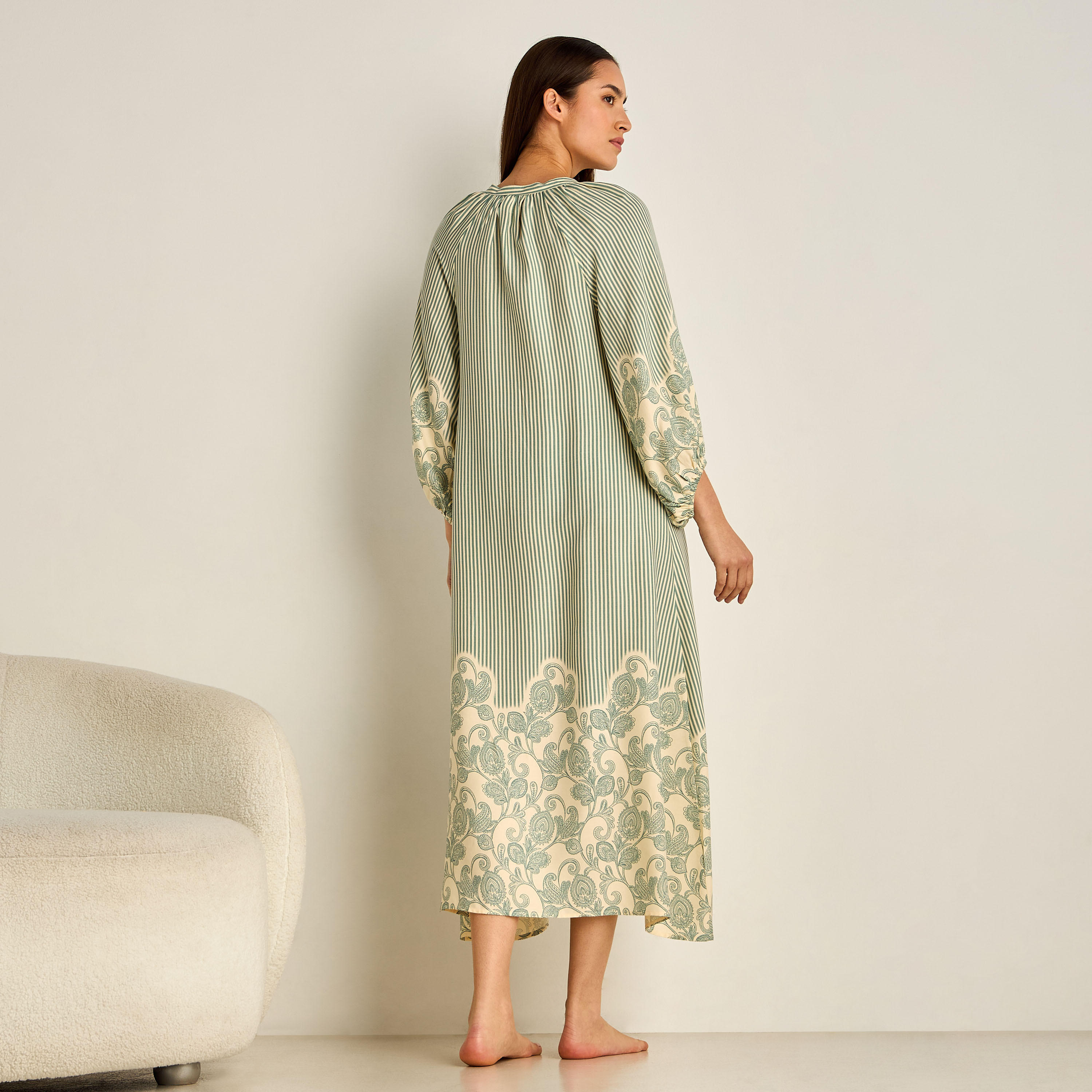 Night Gown Long Sleeve Tassel Tie-Ups Viscose-women-clothing-nightwear-nighties-image-4