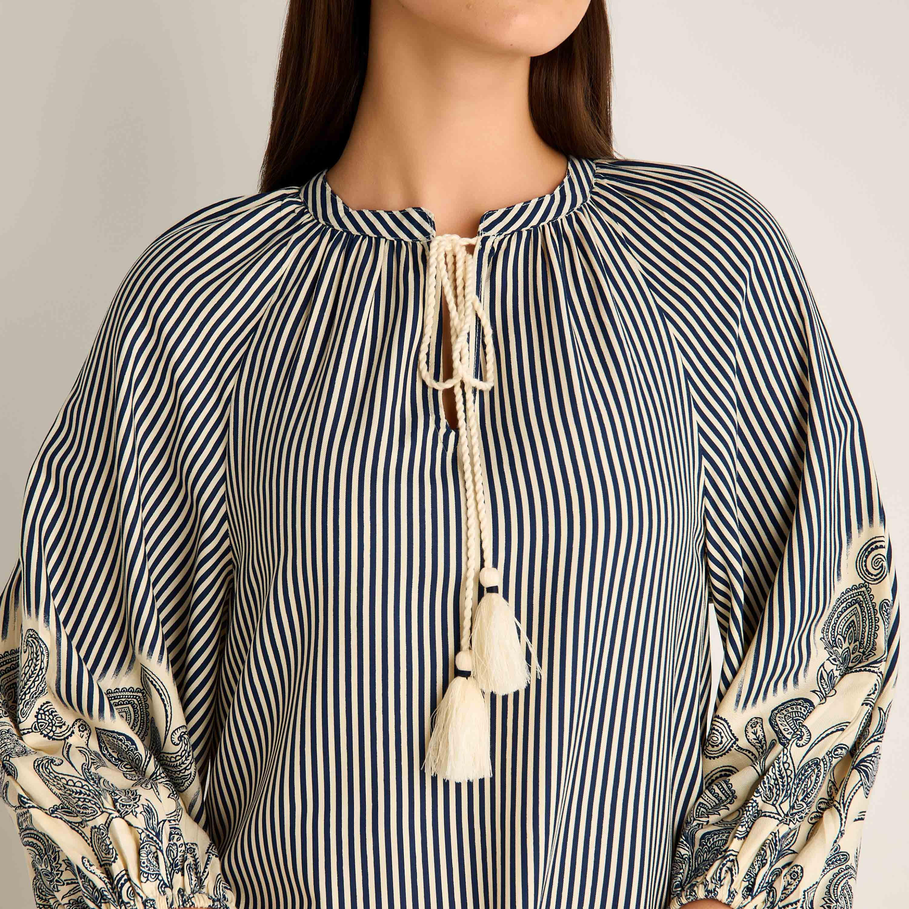 Night Dress Long Sleeve Tassel Tie-Ups Viscose-women-clothing-nightwear-nighties-image-4