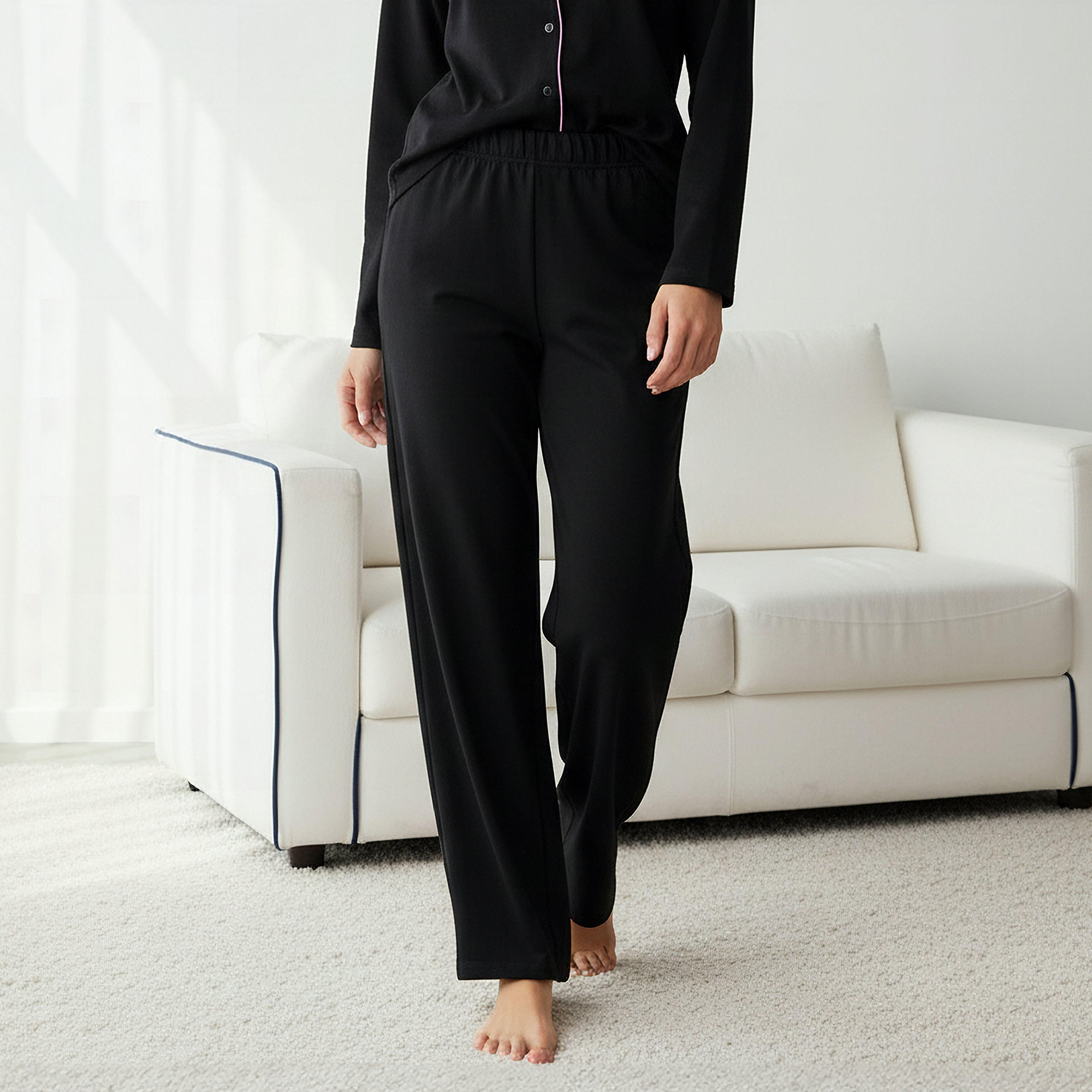 Pyjama Set Button-Down Shirt & Trousers-women-clothing-nightwear-pyjamas-longsets-image-4