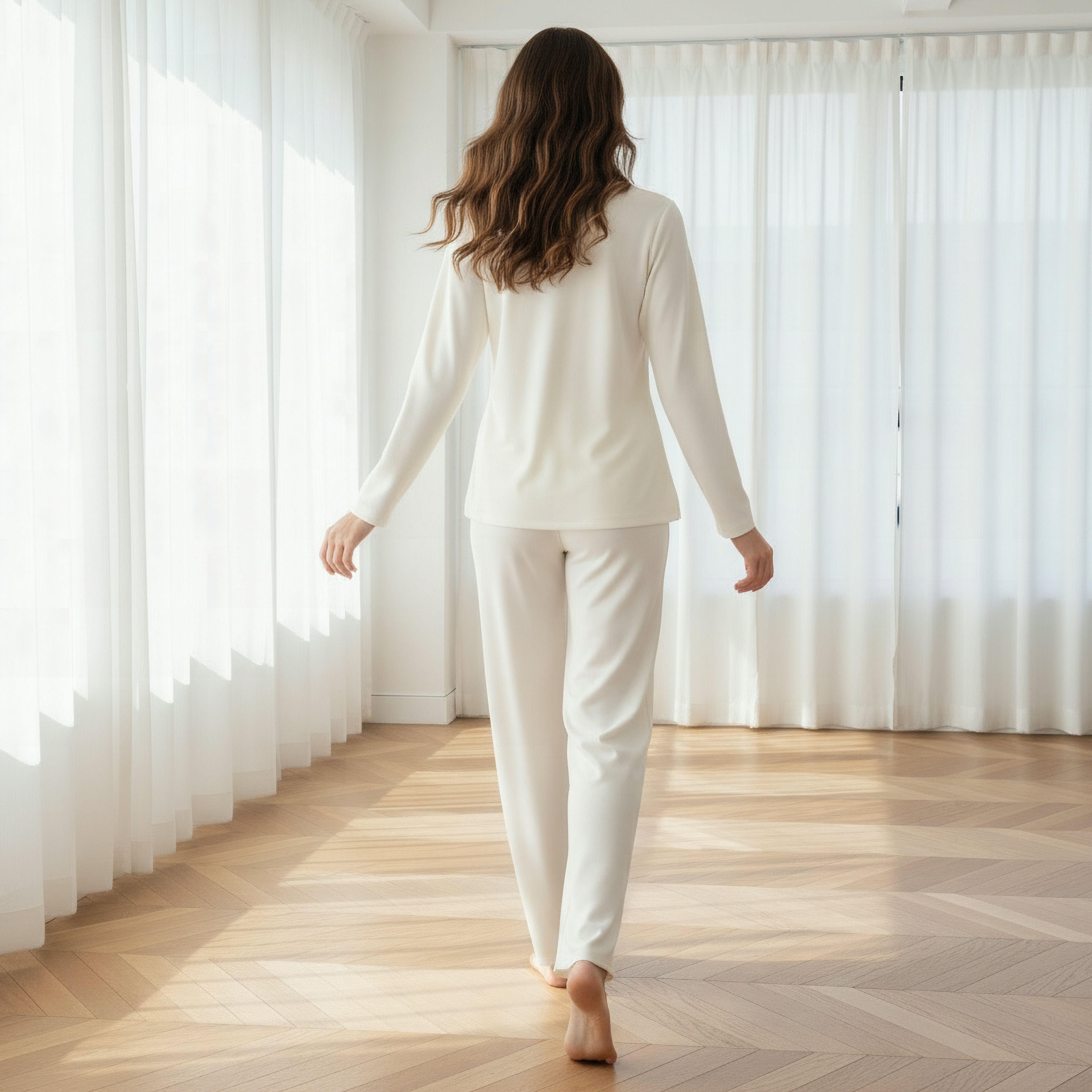 Pyjama Set Button-Down Shirt & Trousers-women-clothing-nightwear-pyjamas-longsets-image-3