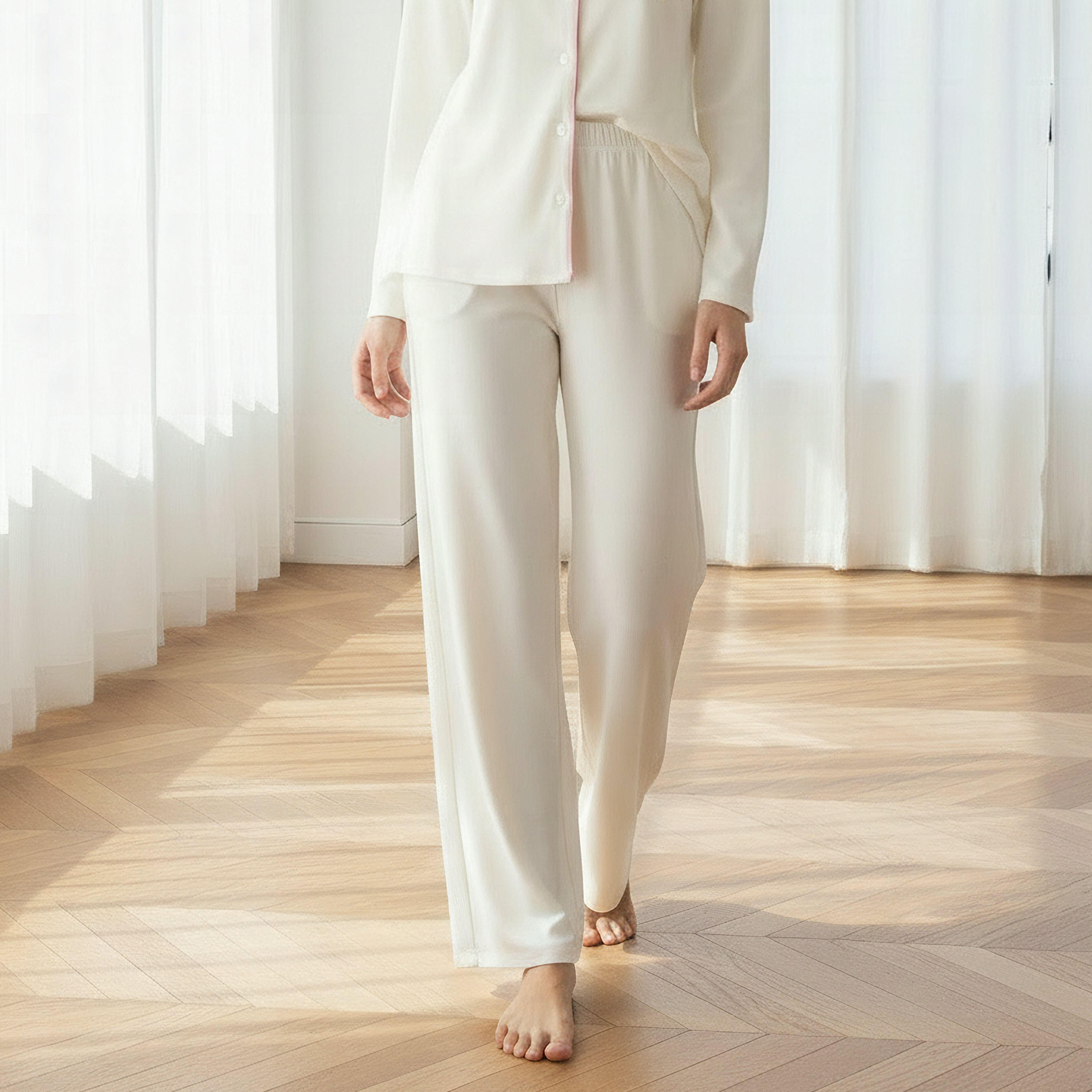 Pyjama Set Button-Down Shirt & Trousers-women-clothing-nightwear-pyjamas-longsets-image-4
