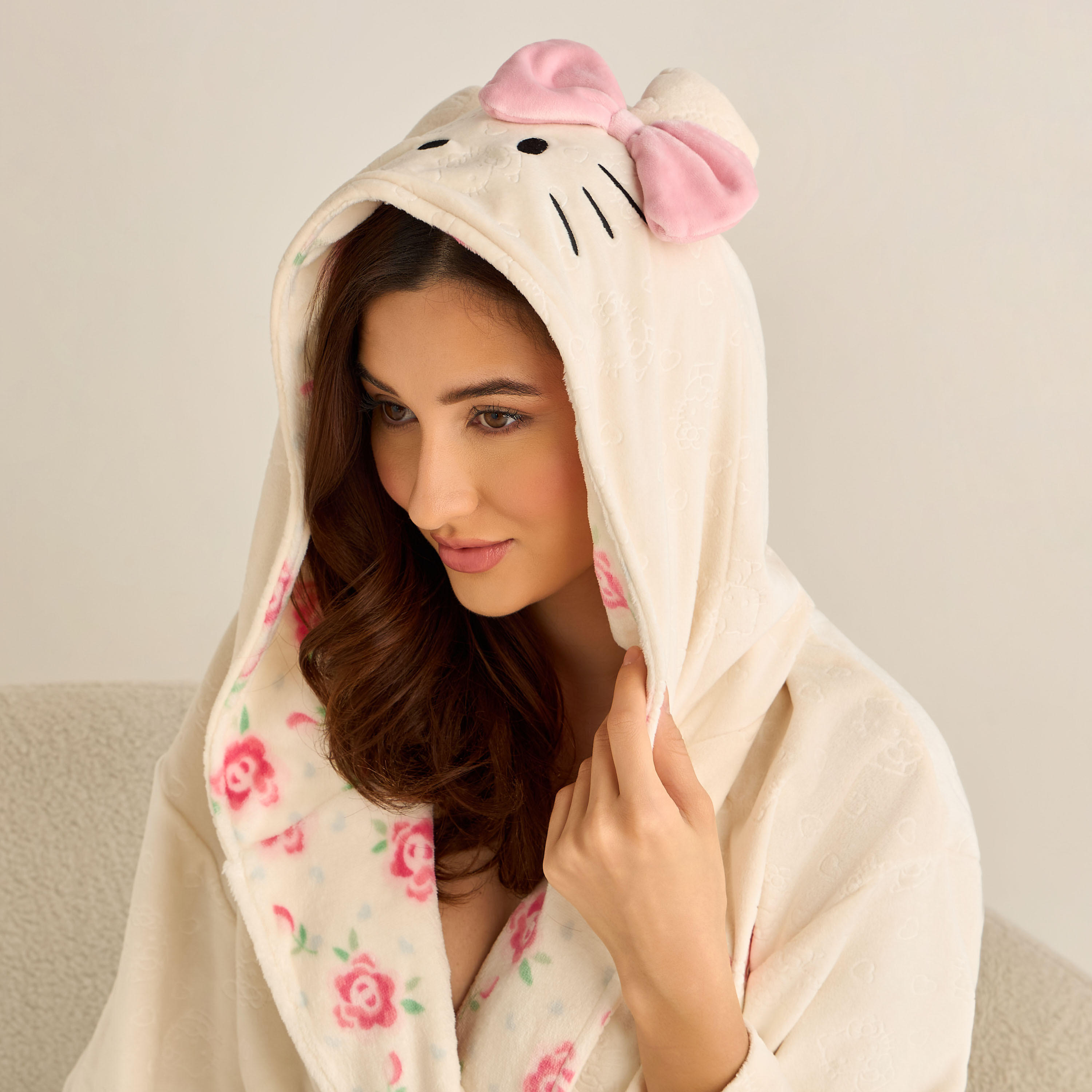 روب طول الركبة بحزام وطبعات-women-clothing-nightwear-robes-image-1
