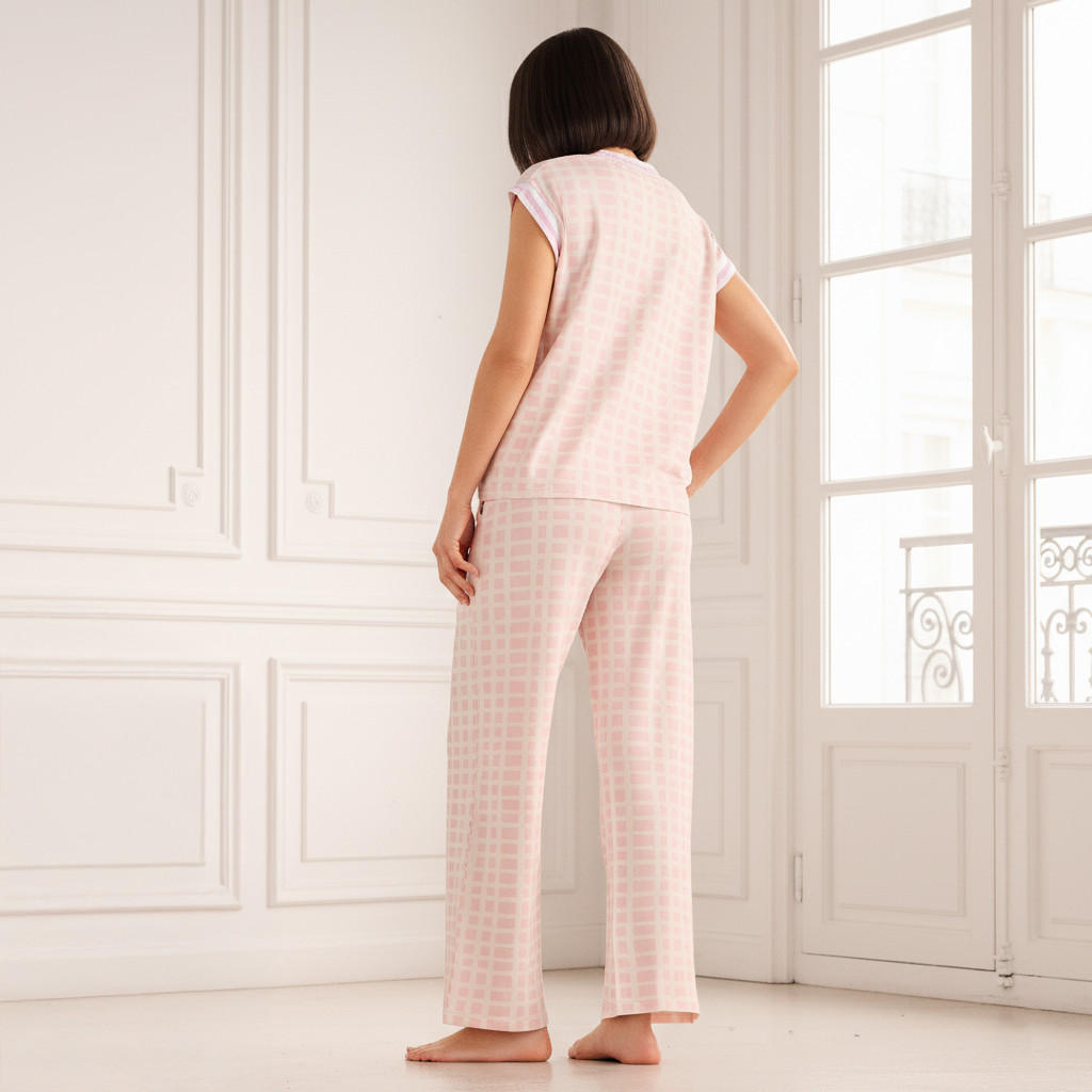 Hello Kitty Pyjama Set V-neck T-shirt & Trousers-women-clothing-nightwear-pyjamas-longsets-image-3