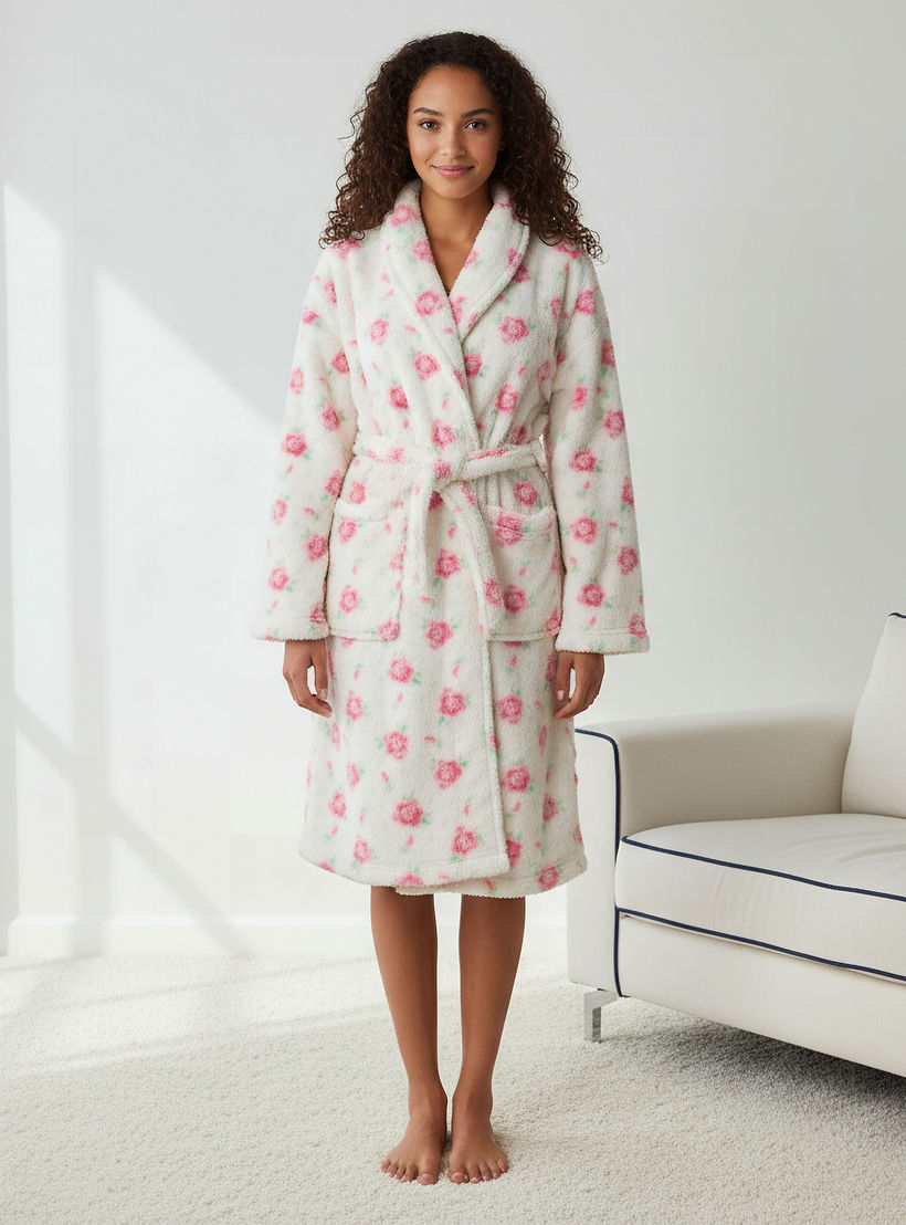 روب بحزام وطبعات زهرية-women-clothing-nightwear-robes-image-1