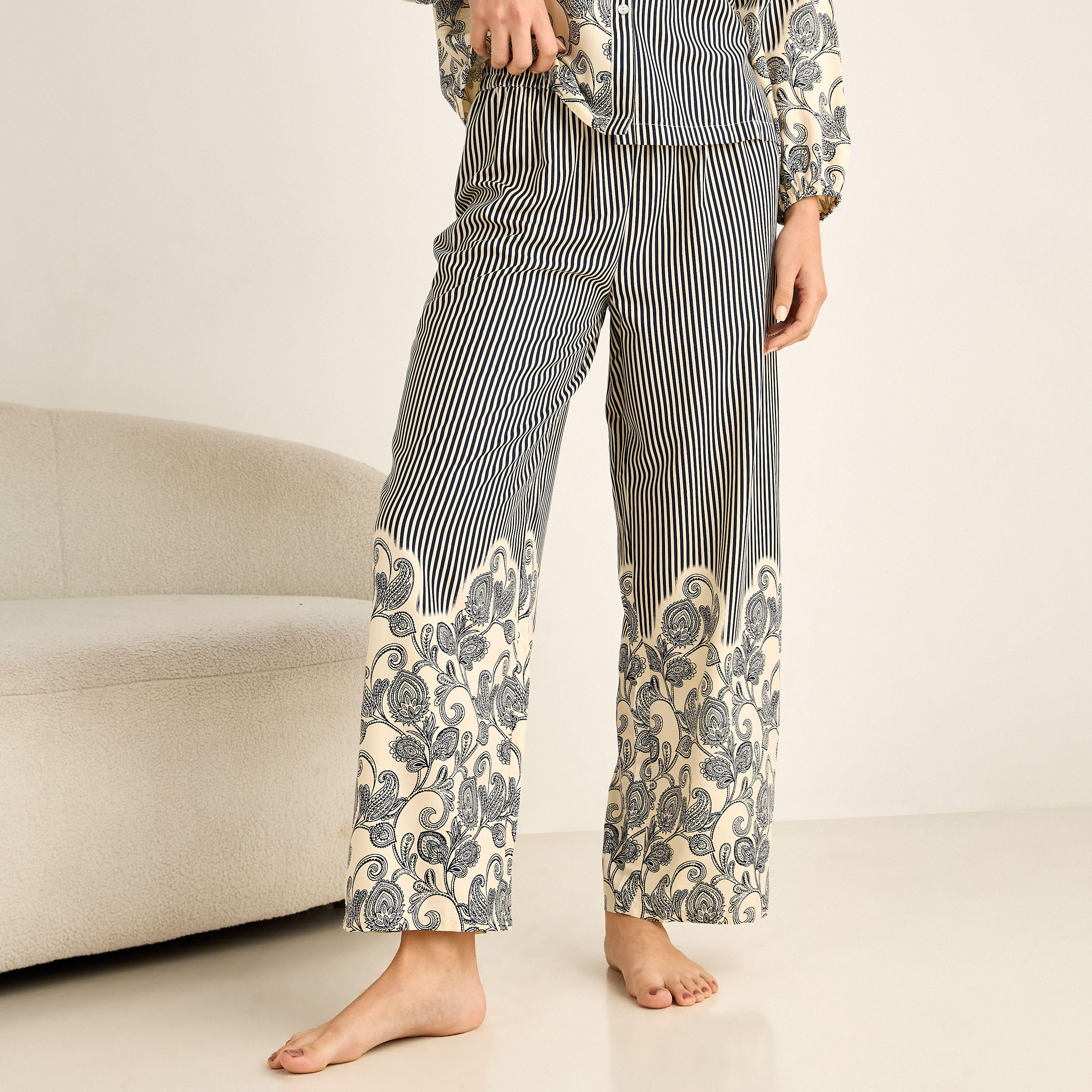 Pyjama Set Button-Down Shirt & Trousers Viscose-women-clothing-nightwear-pyjamas-longsets-image-4