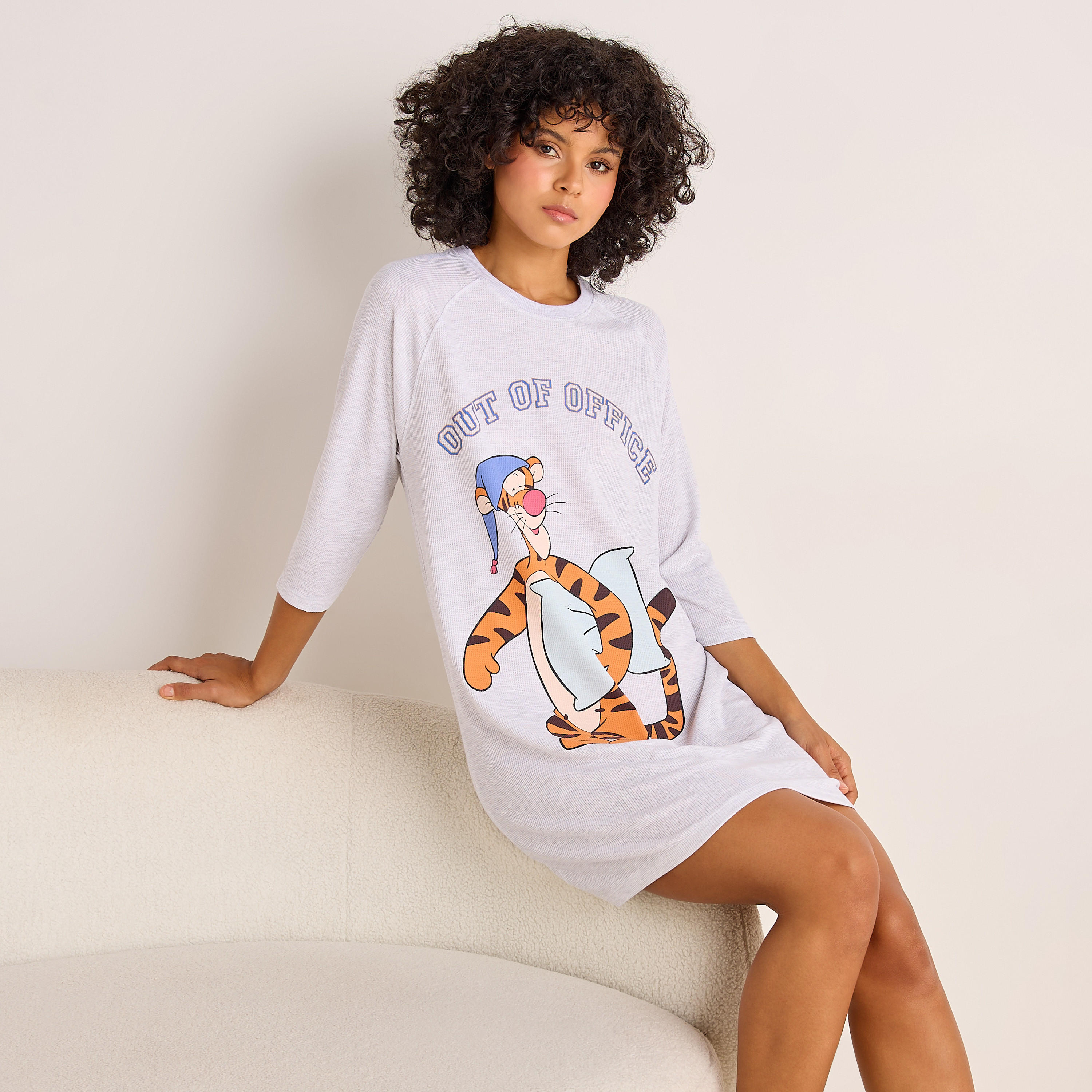Sleepshirt 3/4 Sleeves with Tigger Print-women-clothing-nightwear-nighties-image-1