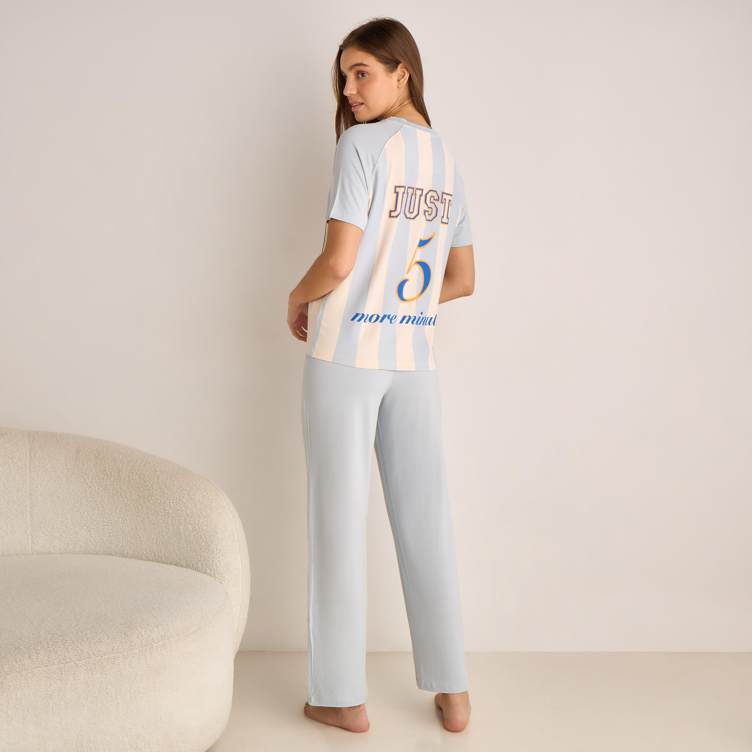 Pyjama Set V-neck T-shirt & Trousers-women-clothing-nightwear-pyjamas-longsets-image-5