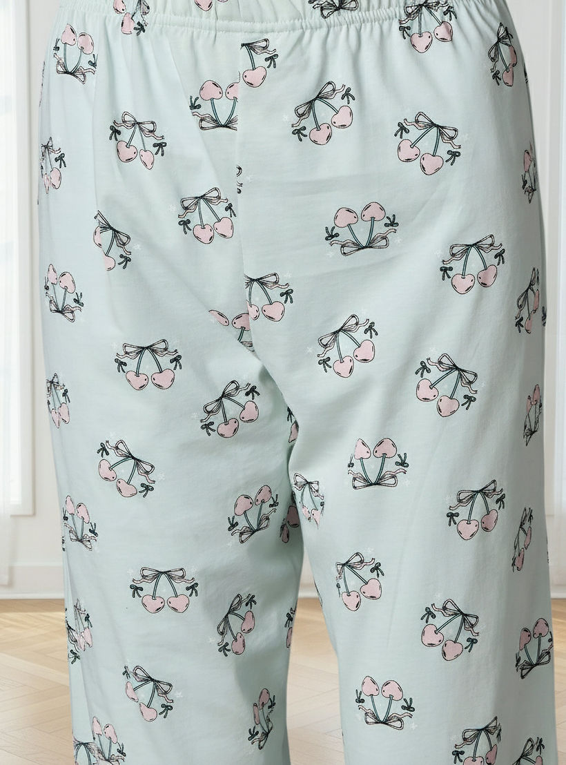 Pyjama Set V-neck T-shirt & Trousers Cotton-women-clothing-nightwear-pyjamas-longsets-image-6