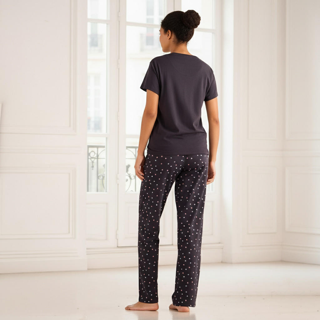 Pyjama Set T-shirt & Trousers Cotton-women-clothing-nightwear-pyjamas-longsets-image-3