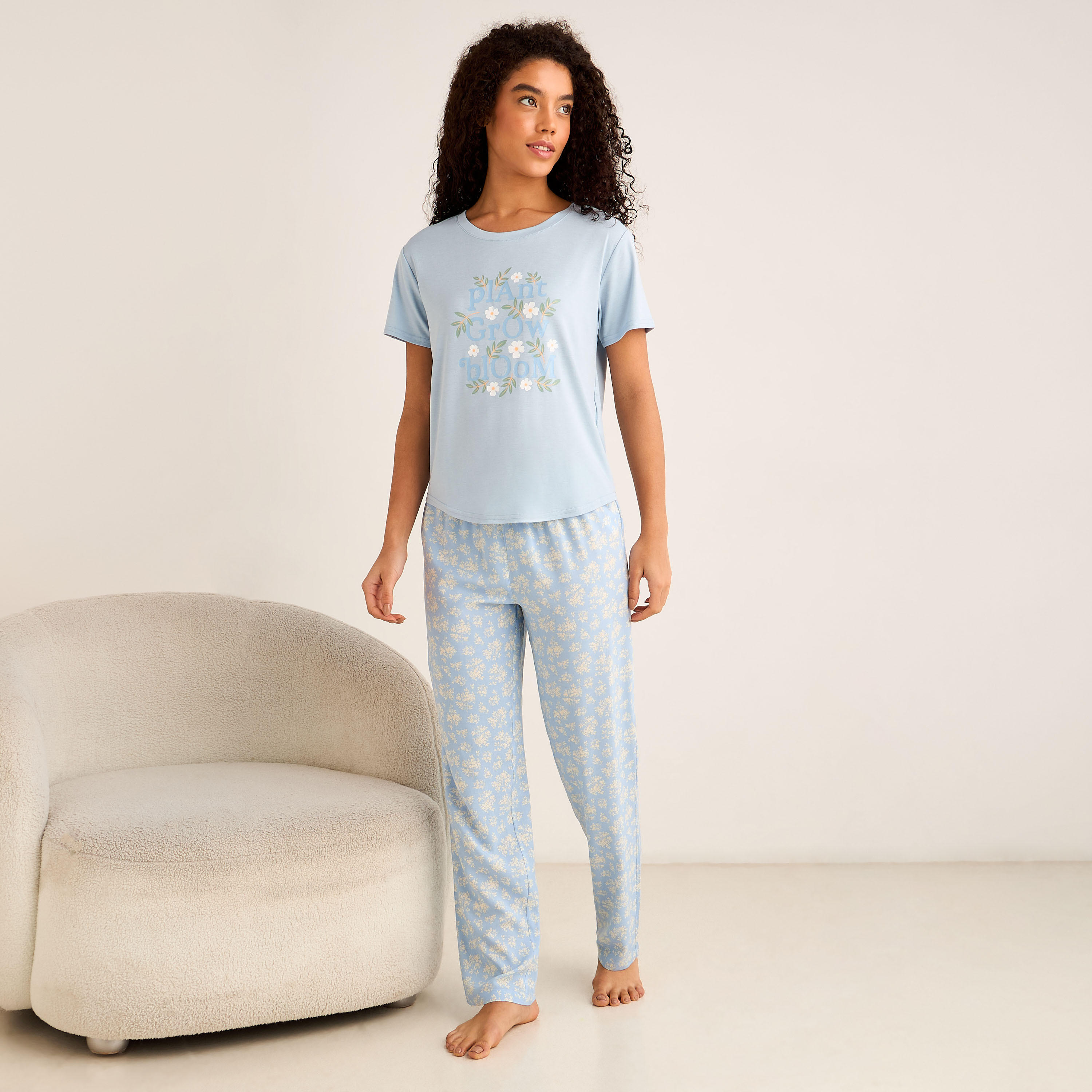 Pyjama Set T-shirt & Trousers-women-clothing-nightwear-pyjamas-longsets-image-1