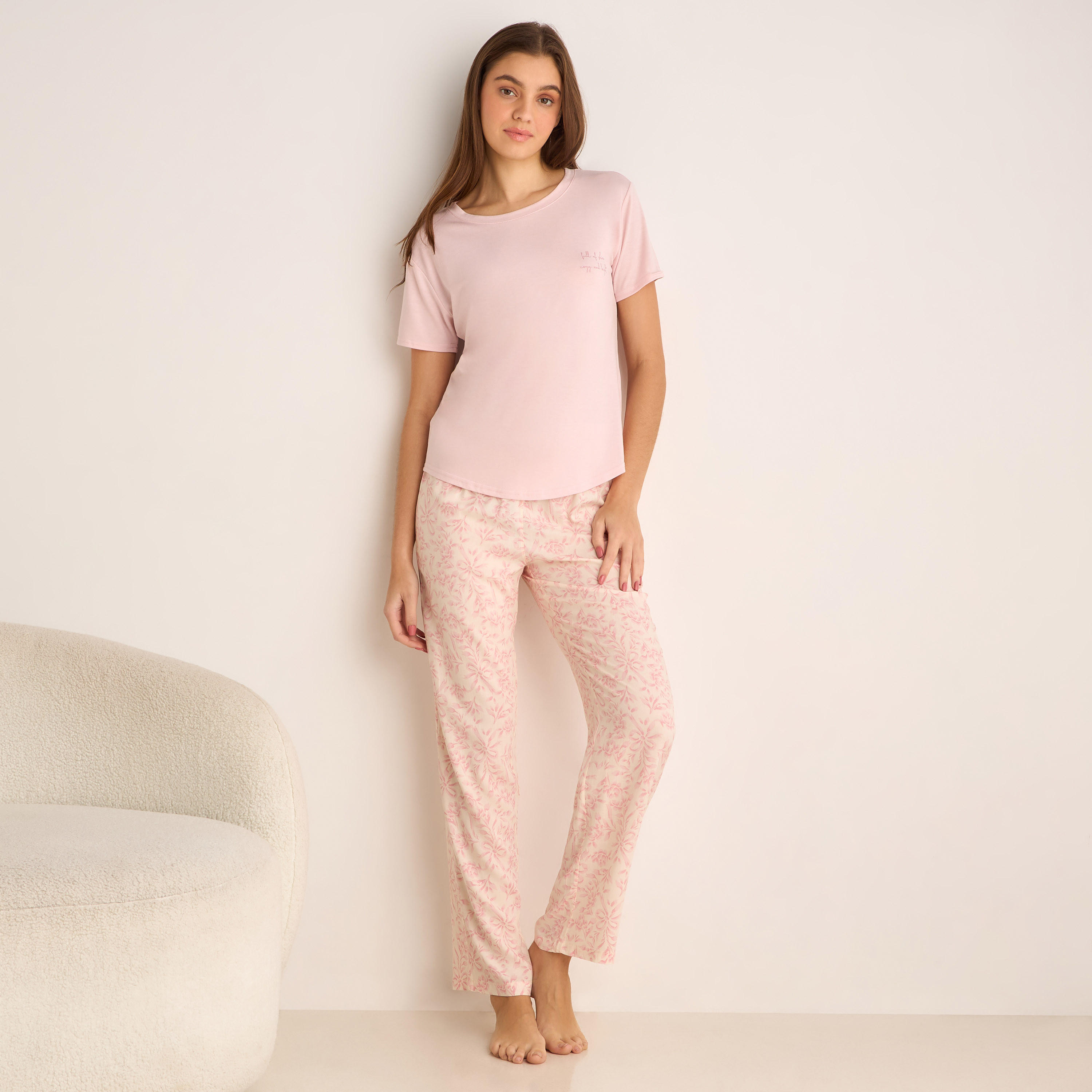 Pyjama Set T-shirt & Trousers-women-clothing-nightwear-pyjamas-longsets-image-1