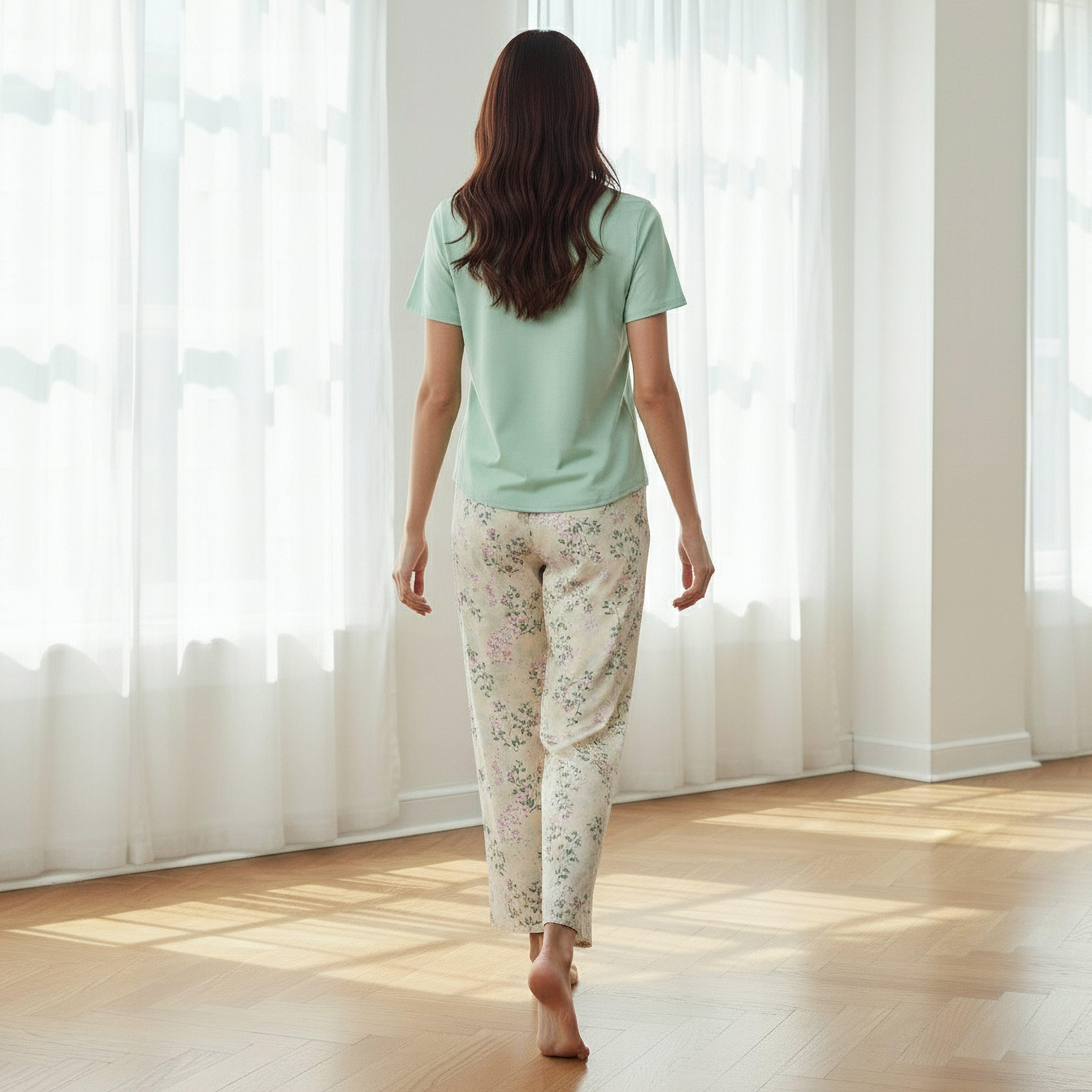 Pyjama Set Printed T-shirt & Trousers Viscose-women-clothing-nightwear-pyjamas-longsets-image-3