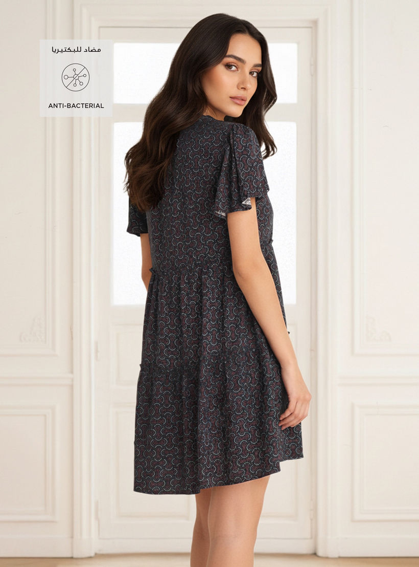 طقم من 2 - قميص نوم فيسكوز طبقات بأكمام قصيرة-women-clothing-nightwear-nighties-image-2