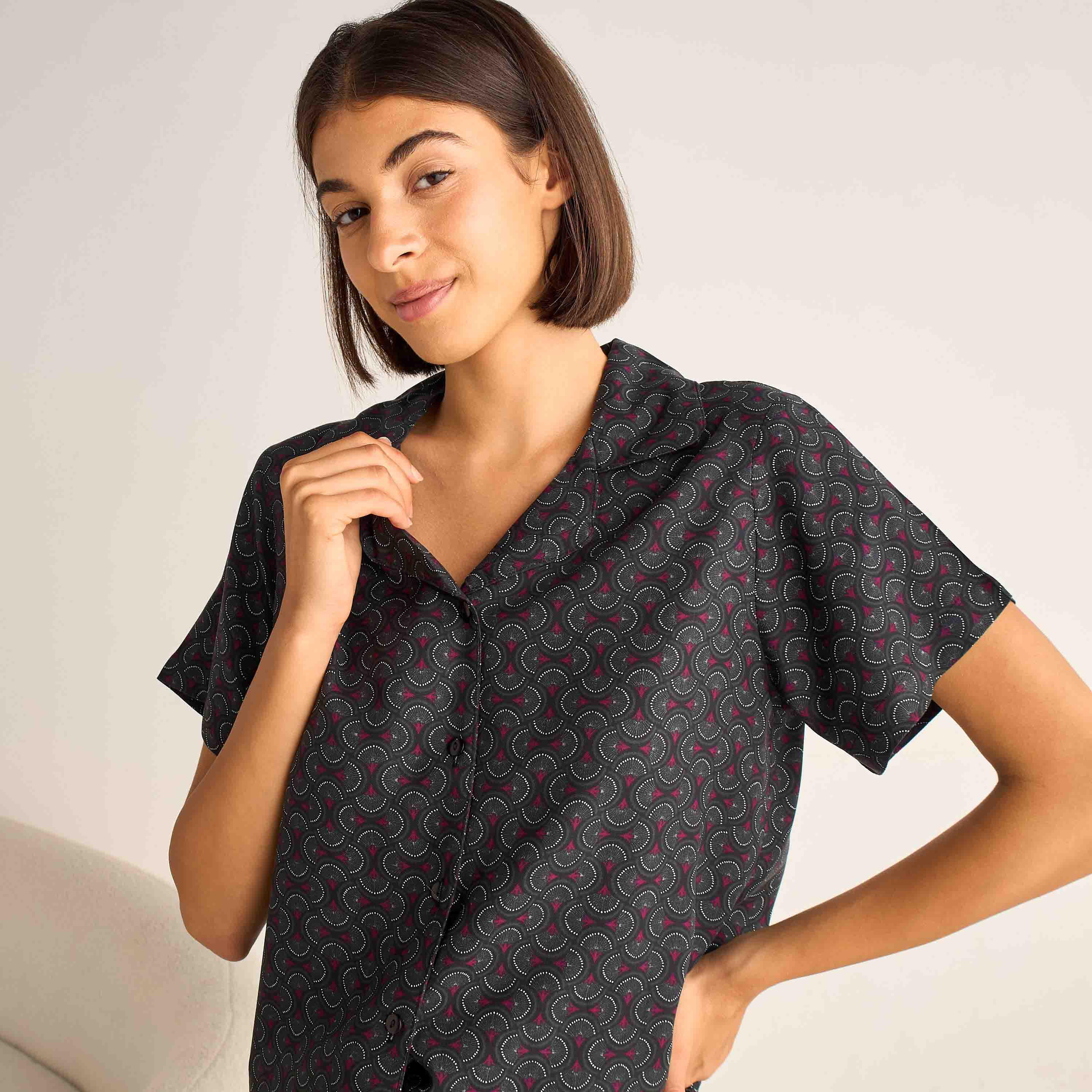 طقم بيجاما قميص وبنطلون-women-clothing-nightwear-pyjamas-longsets-image-7