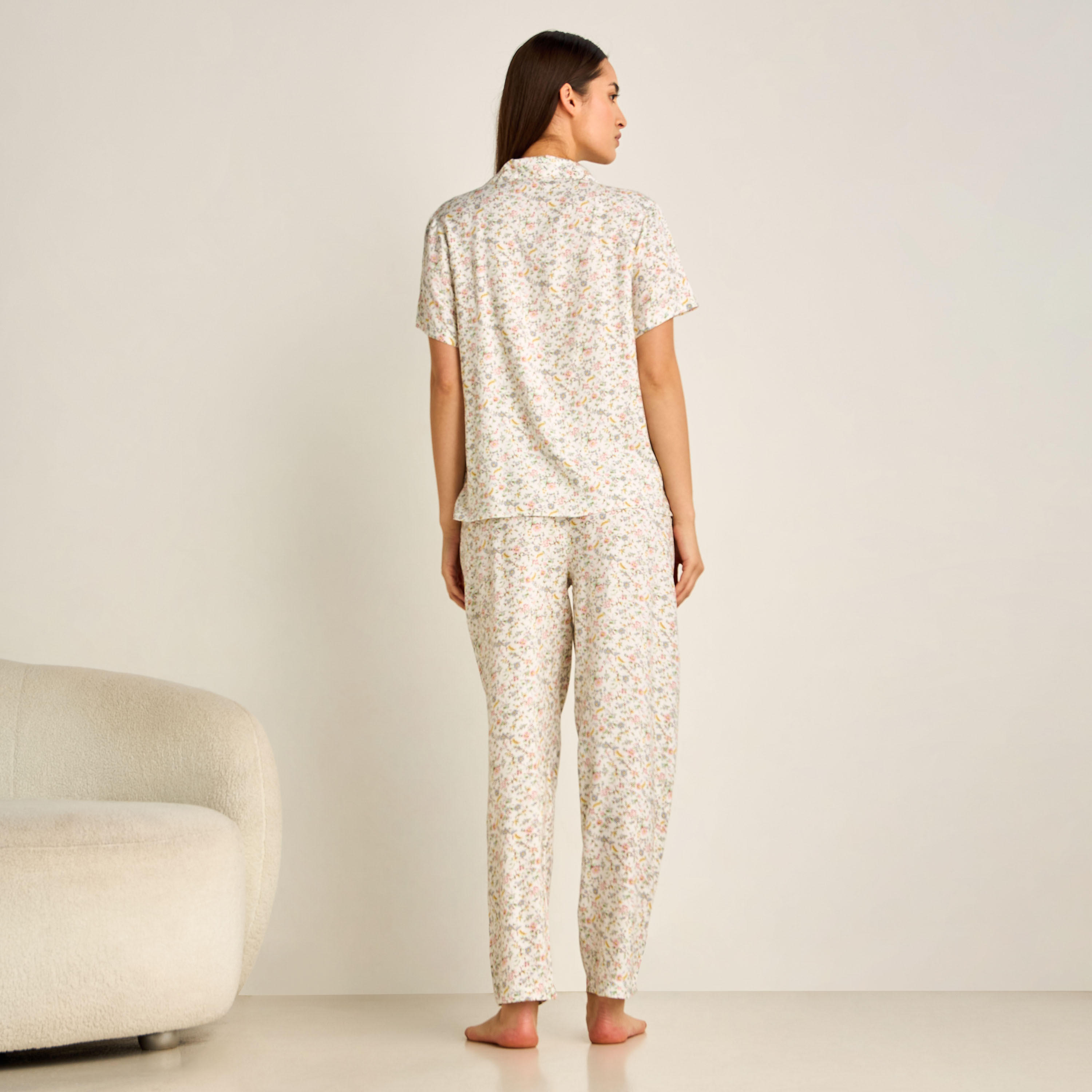 Pyjama Set Button-Down Shirt & Trousers Viscose-women-clothing-nightwear-pyjamas-longsets-image-3