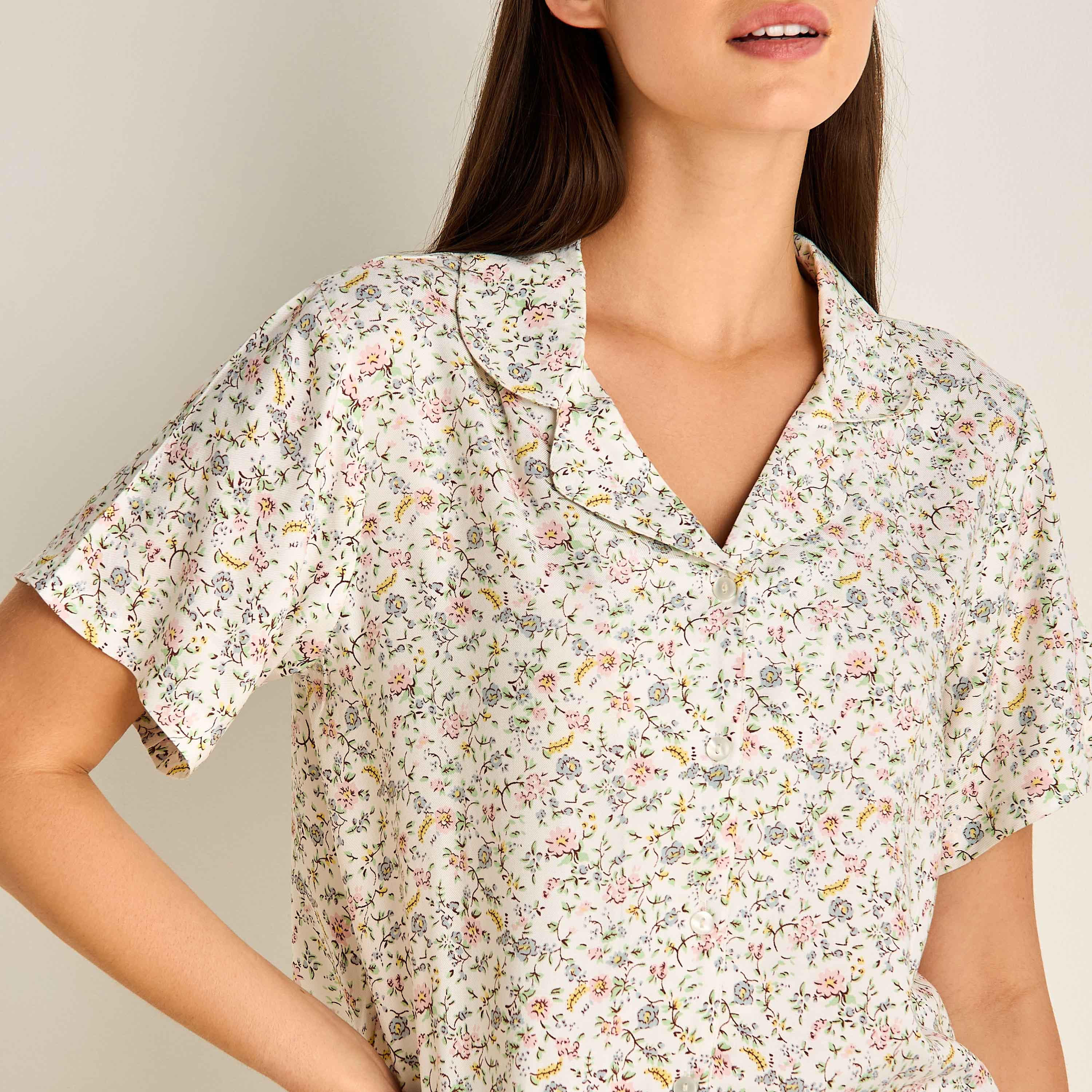 طقم بيجاما بنطلون وقميص فيسكوز بأزرار-women-clothing-nightwear-pyjamas-longsets-image-3