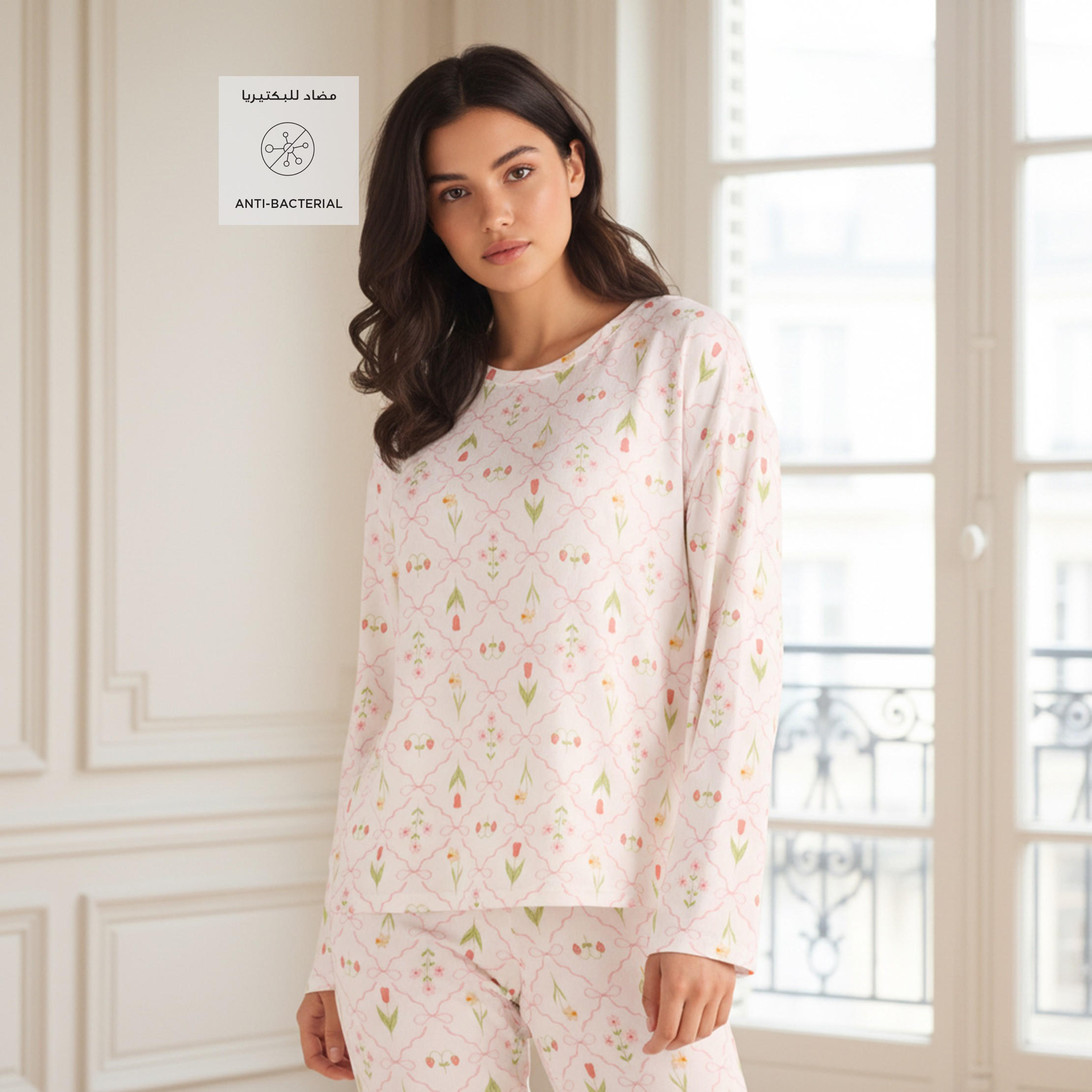 Pyjama Set T-shirt & Trousers-women-clothing-nightwear-pyjamas-longsets-image-2