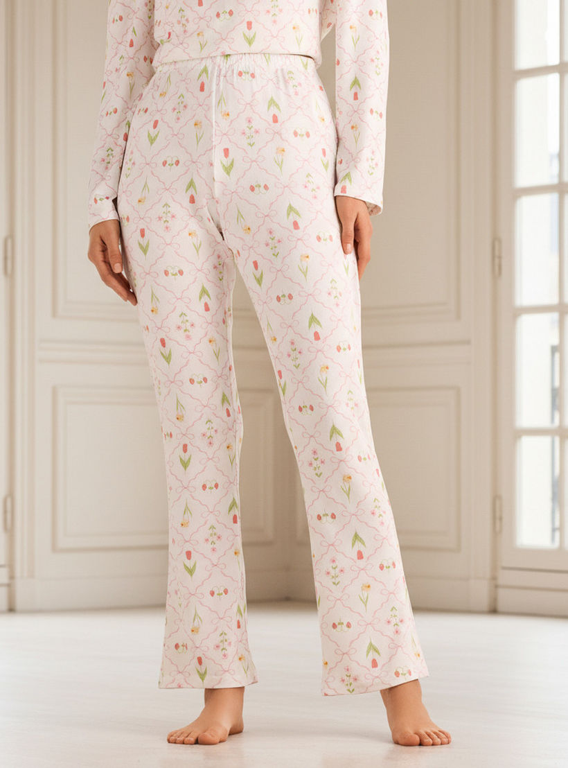 طقم بيجاما بنطلون وتيشيرت-women-clothing-nightwear-pyjamas-longsets-image-3