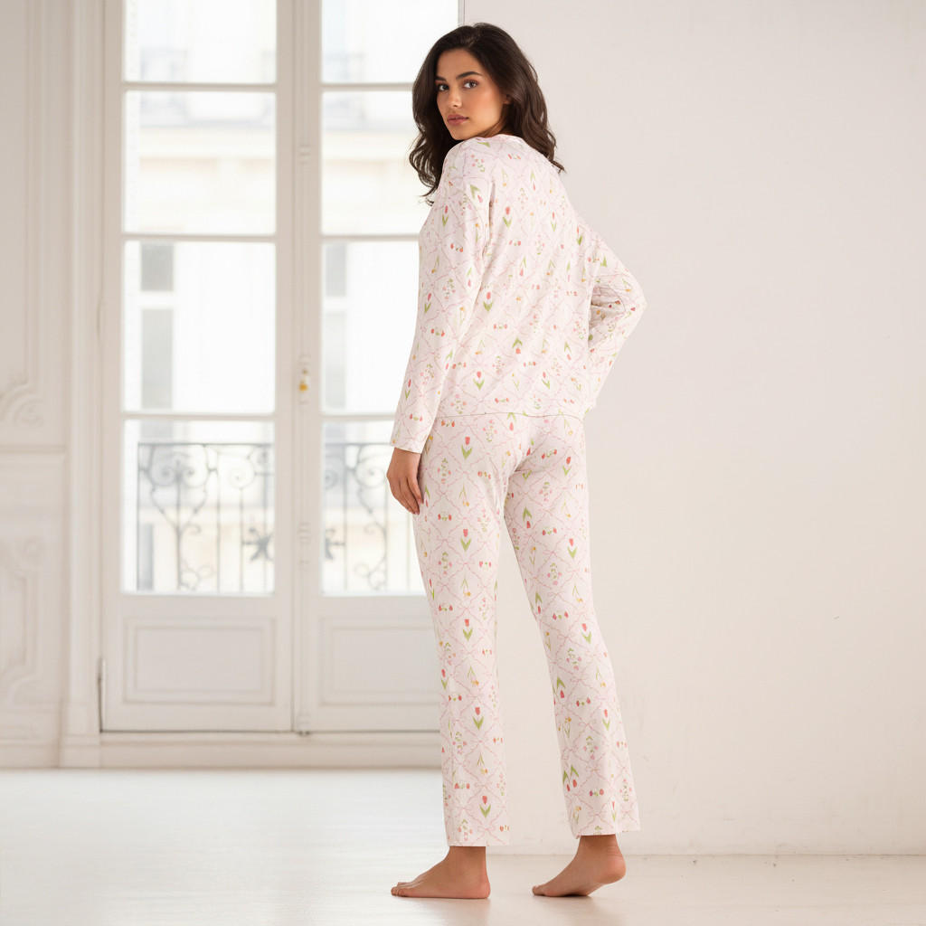 Pyjama Set T-shirt & Trousers-women-clothing-nightwear-pyjamas-longsets-image-4