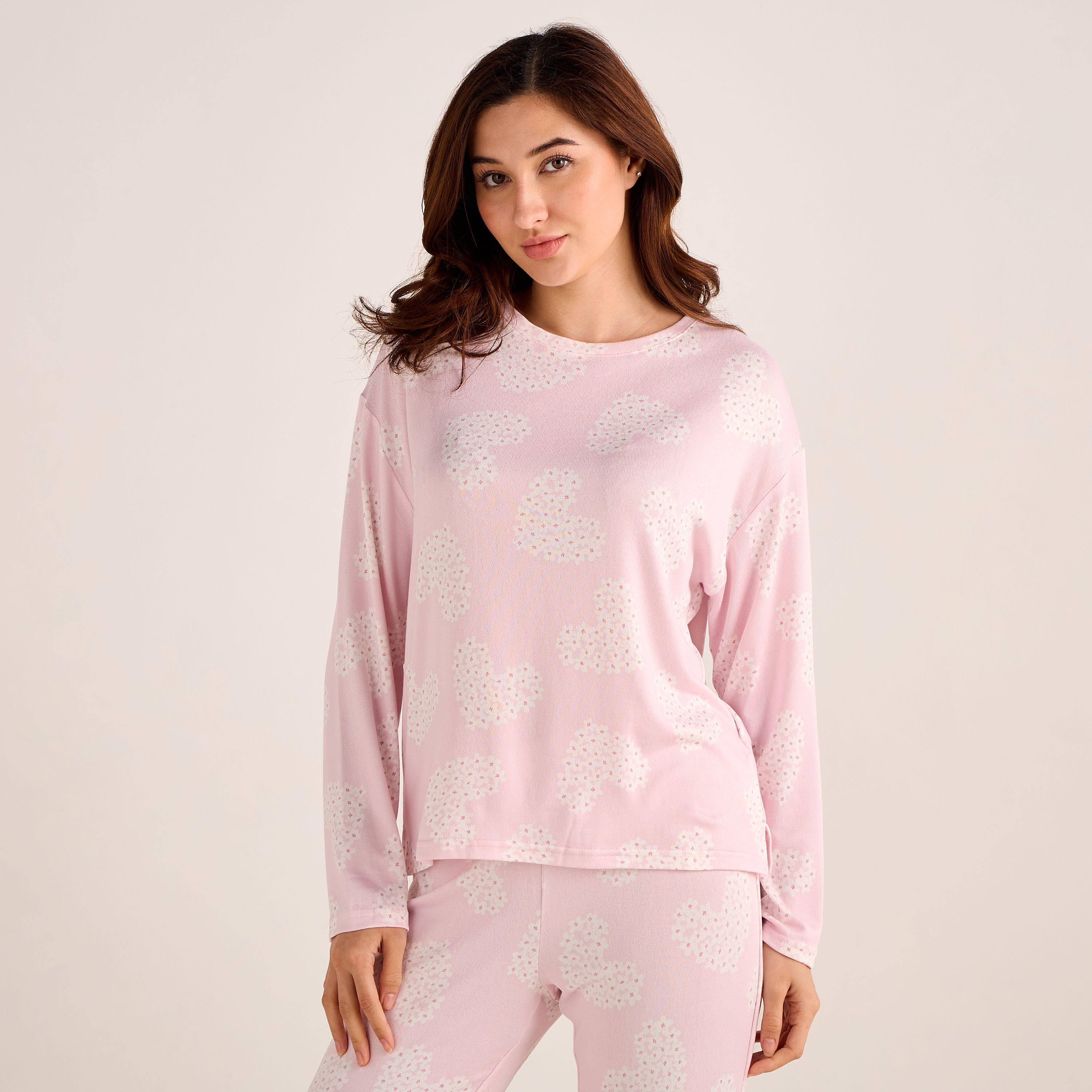 طقم بيجاما بنطلون وتيشيرت-women-clothing-nightwear-pyjamas-longsets-image-5