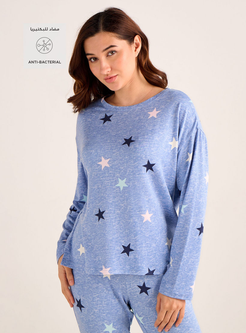 طقم بيجاما بنطلون وتيشيرت-women-clothing-nightwear-pyjamas-longsets-image-2